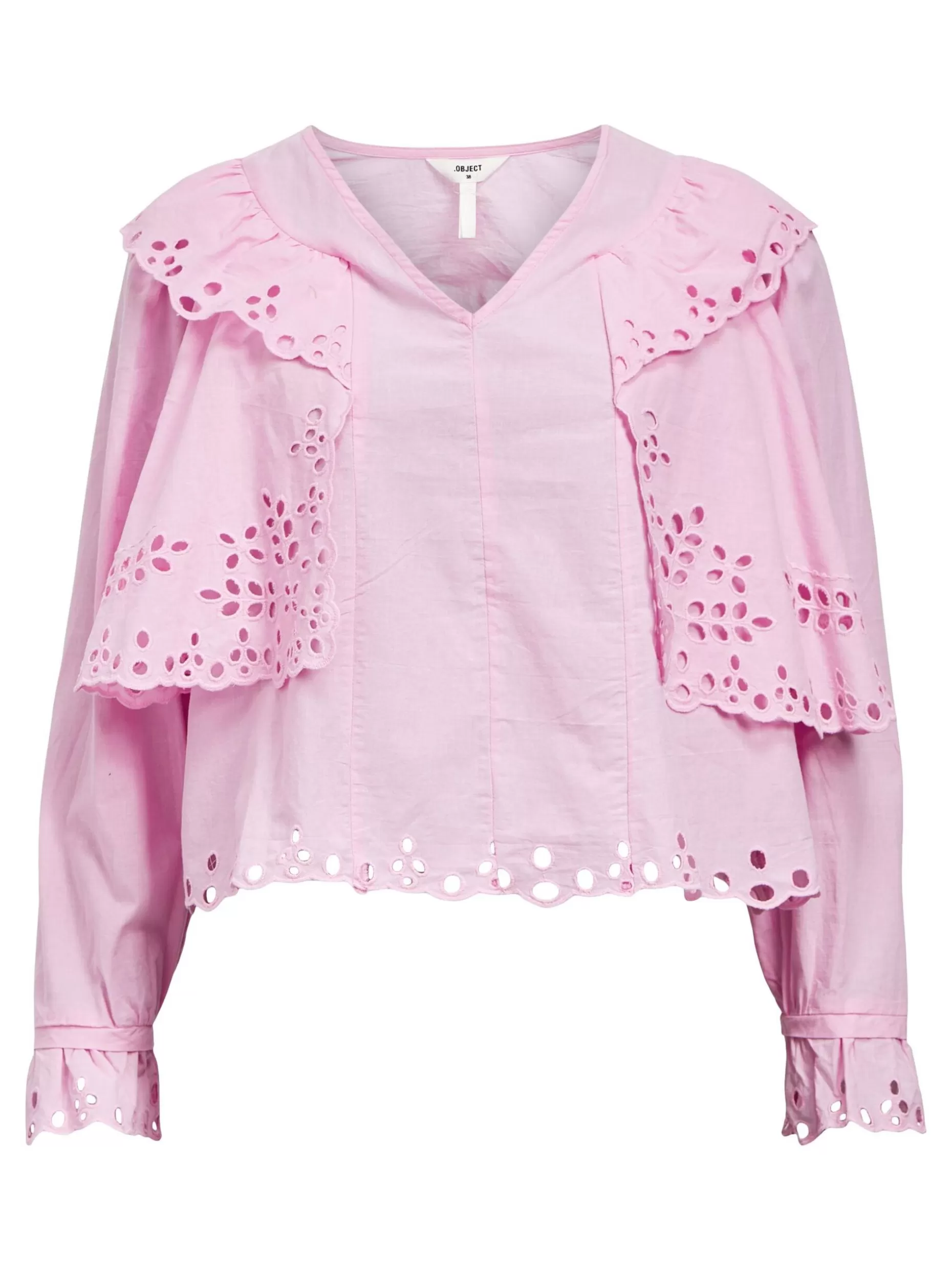 OBJECT BRODERIE ANGLAISE BLOUSE Pink Frosting Sale