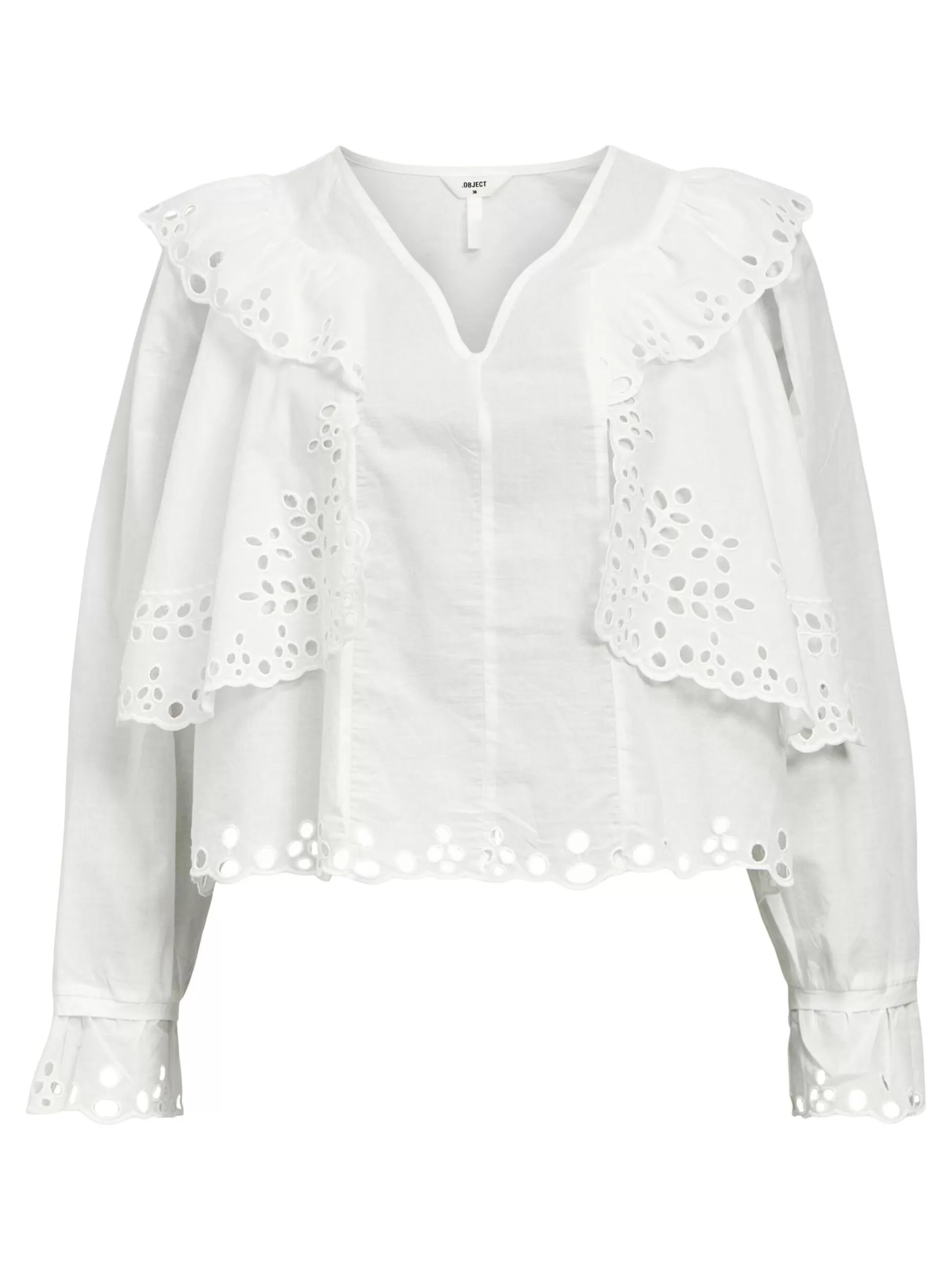 OBJECT BRODERIE ANGLAISE BLOUSE Cloud Dancer Flash Sale