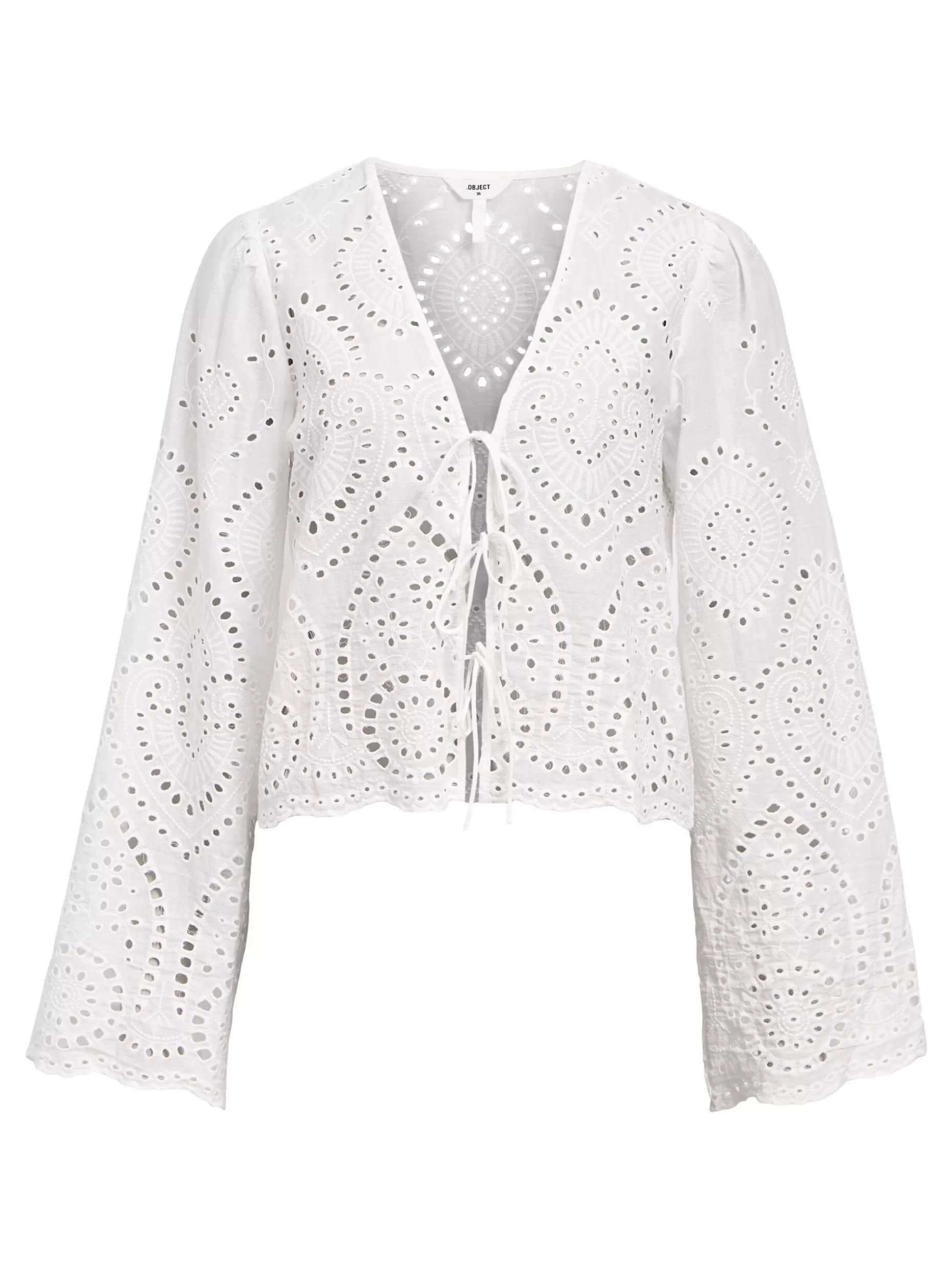 OBJECT BRODERIE BLOUSE Cloud Dancer Fashion