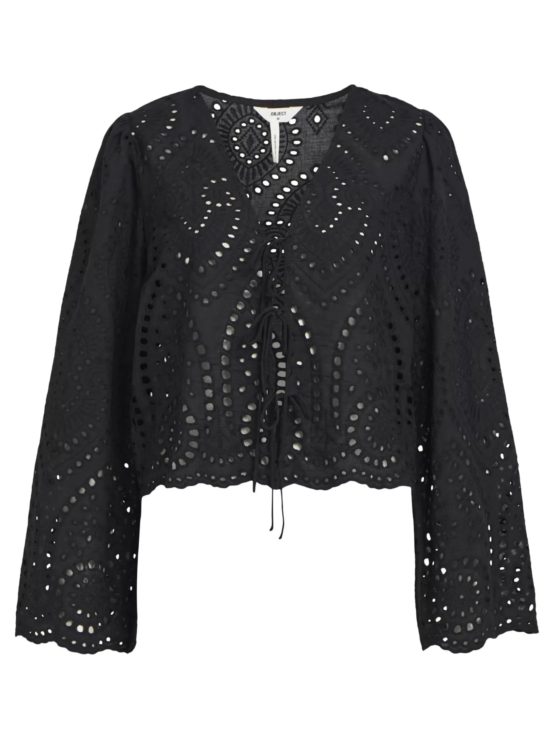 OBJECT BRODERIE BLOUSE Black Outlet