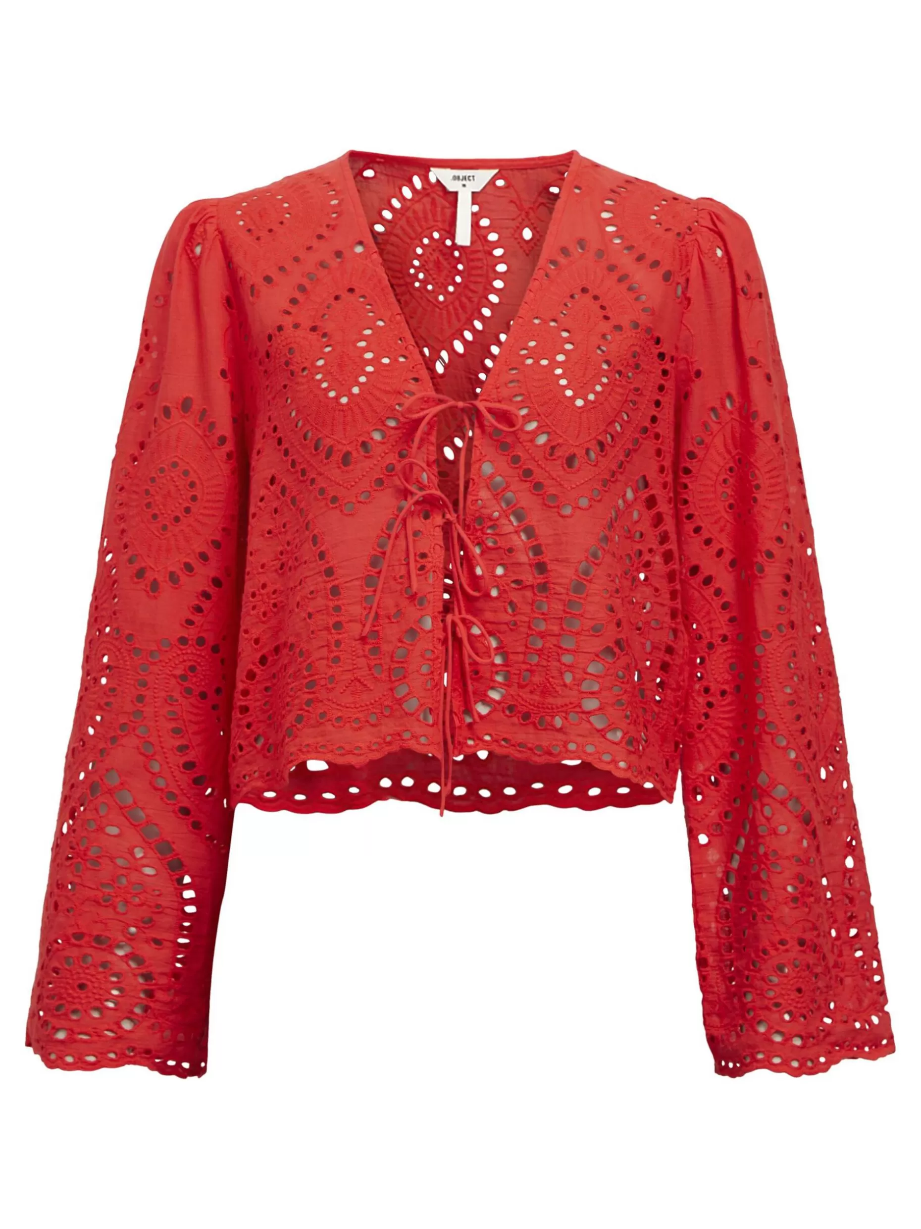 OBJECT BRODERIE BLOUSE Flame Scarlet Hot