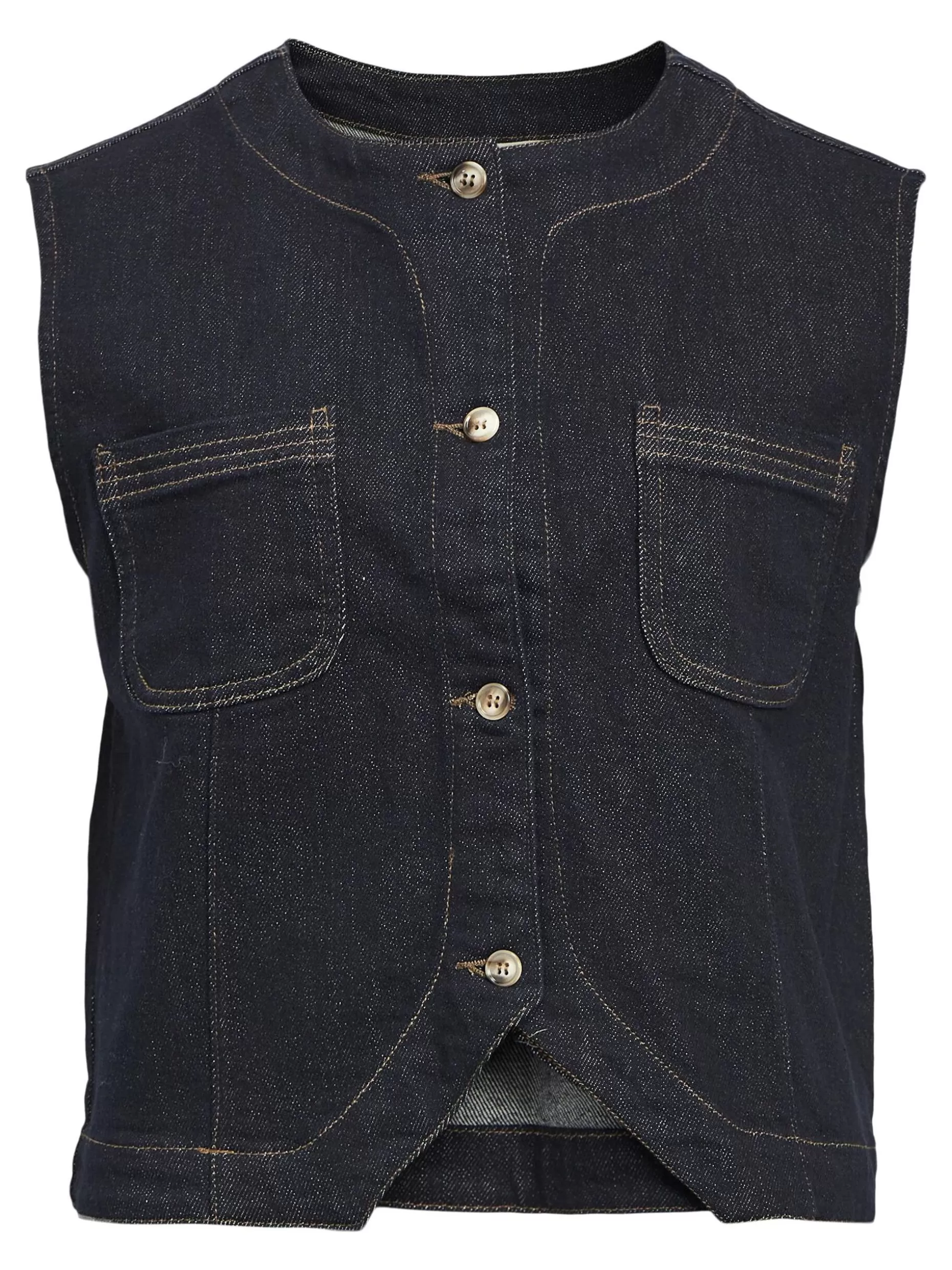 OBJECT DENIM GILET Dark Blue Denim Best