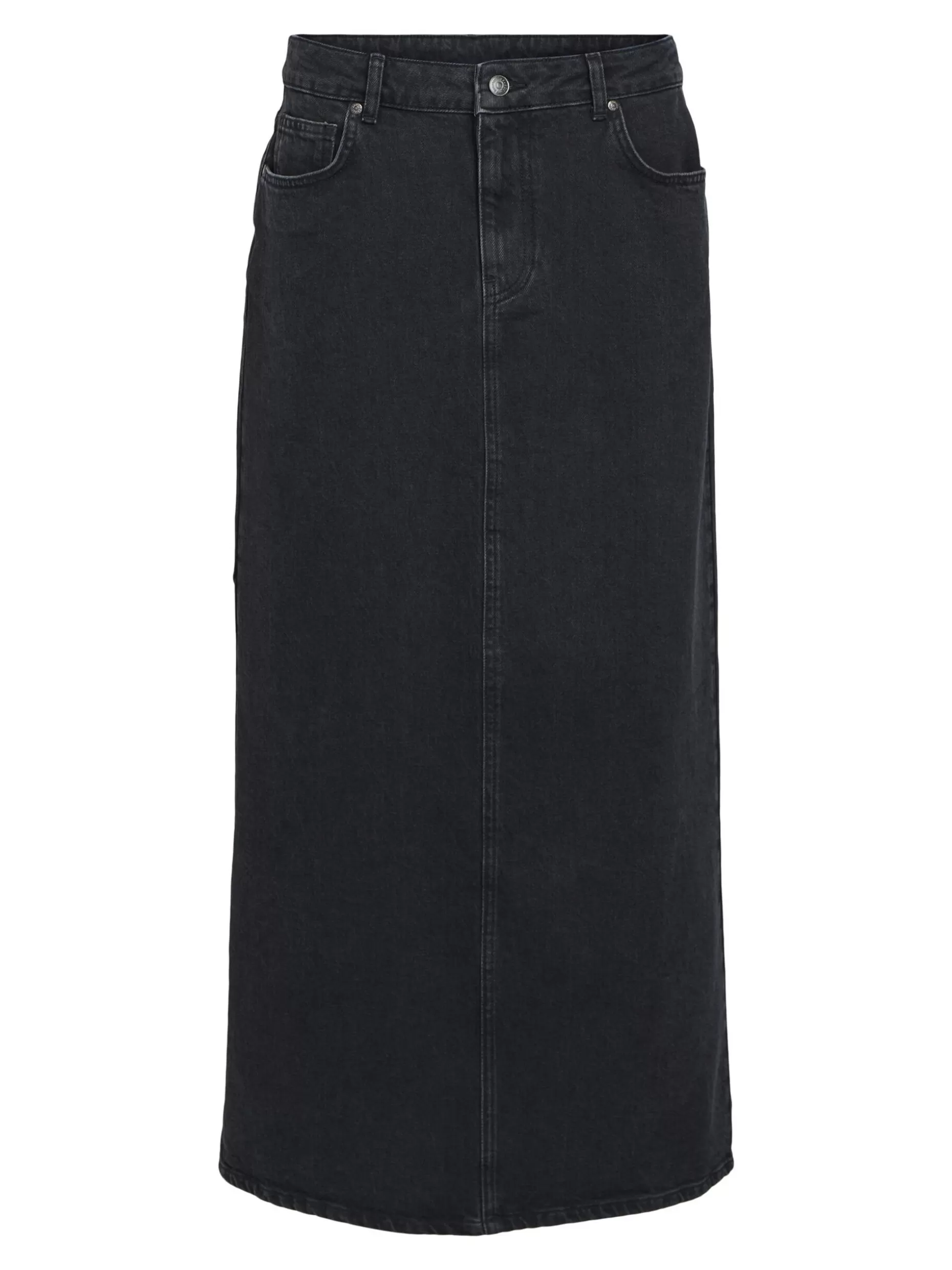 OBJECT DENIM MAXI ROK Black Denim Hot