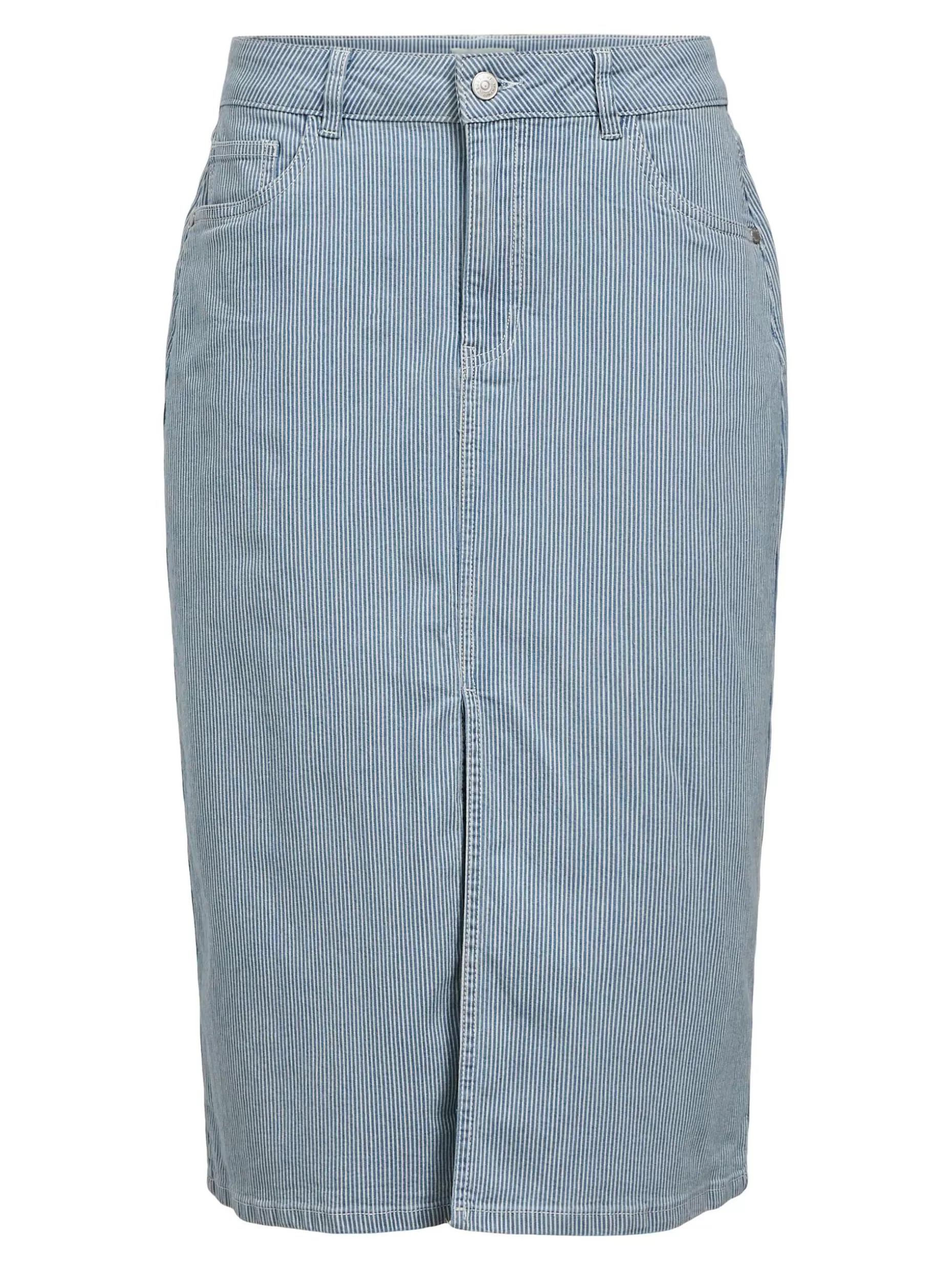 OBJECT DENIM MIDDELLANGE ROK Light Blue Denim Best Sale