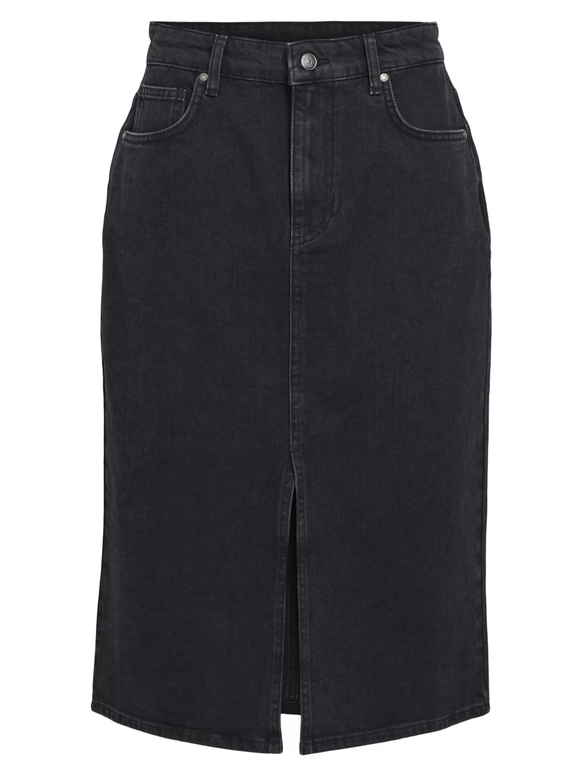 OBJECT DENIM MIDDELLANGE ROK Black Denim Outlet