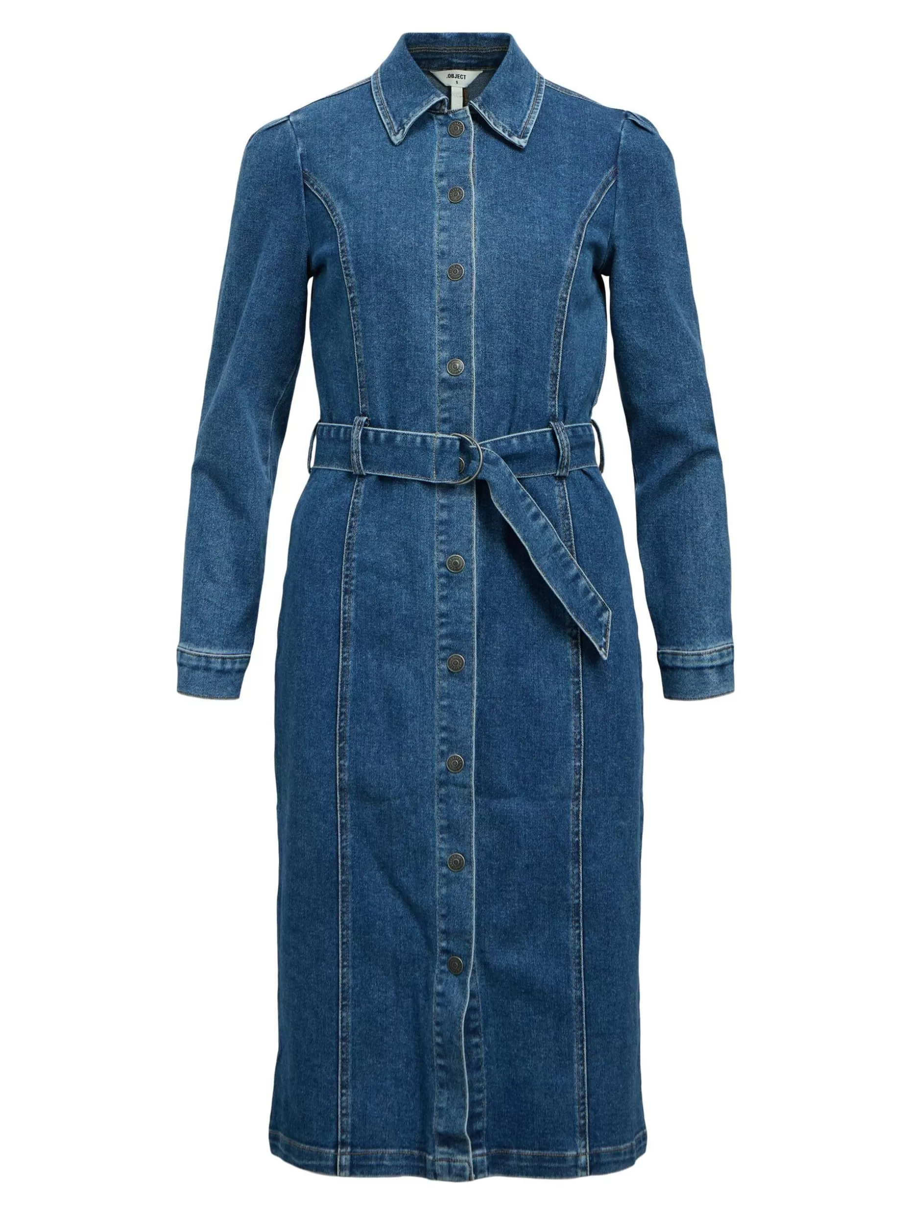 OBJECT DENIM MIDI JURK Medium Blue Denim Online