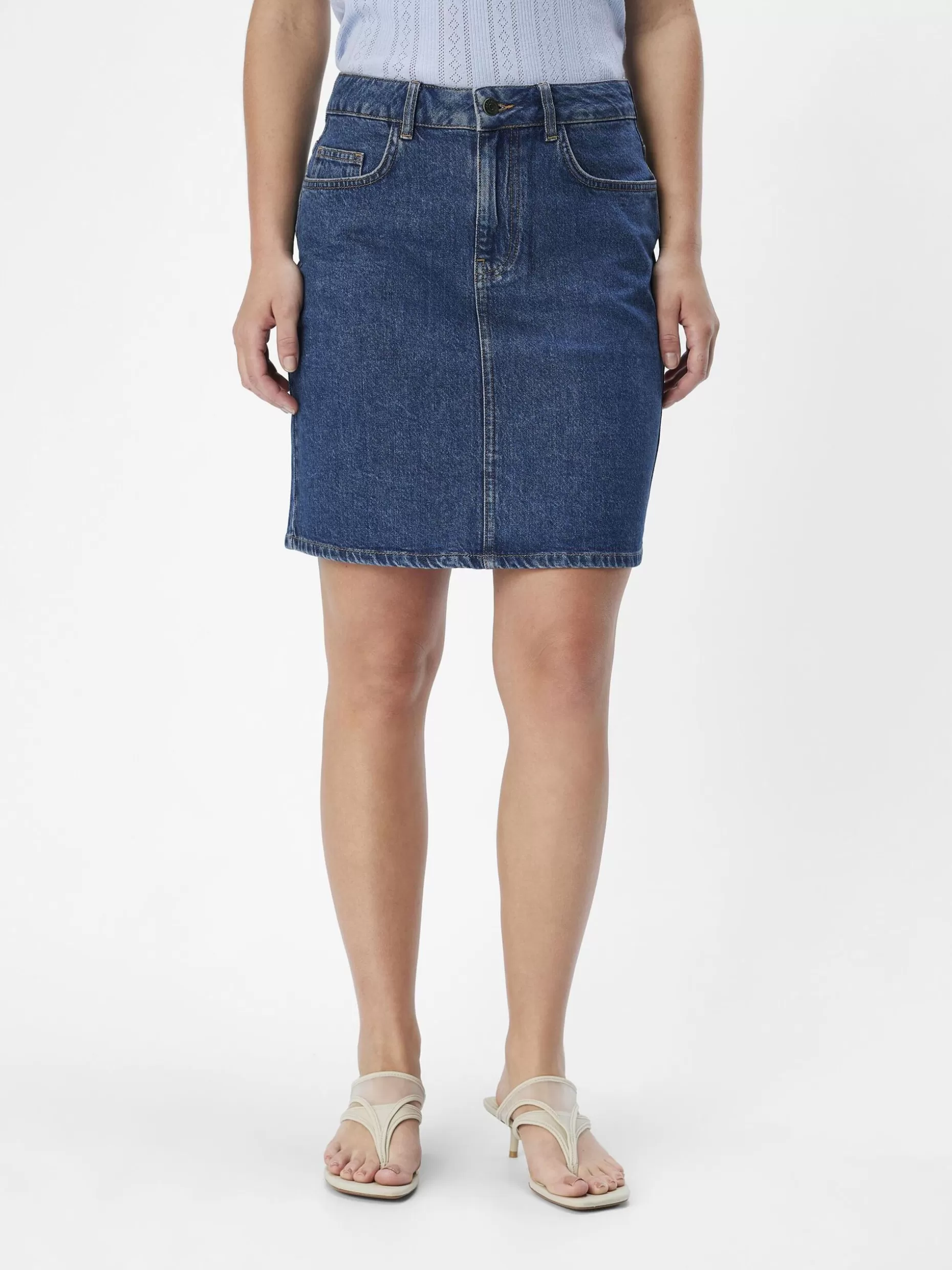 OBJECT DENIM MINIROK Medium Blue Denim Discount