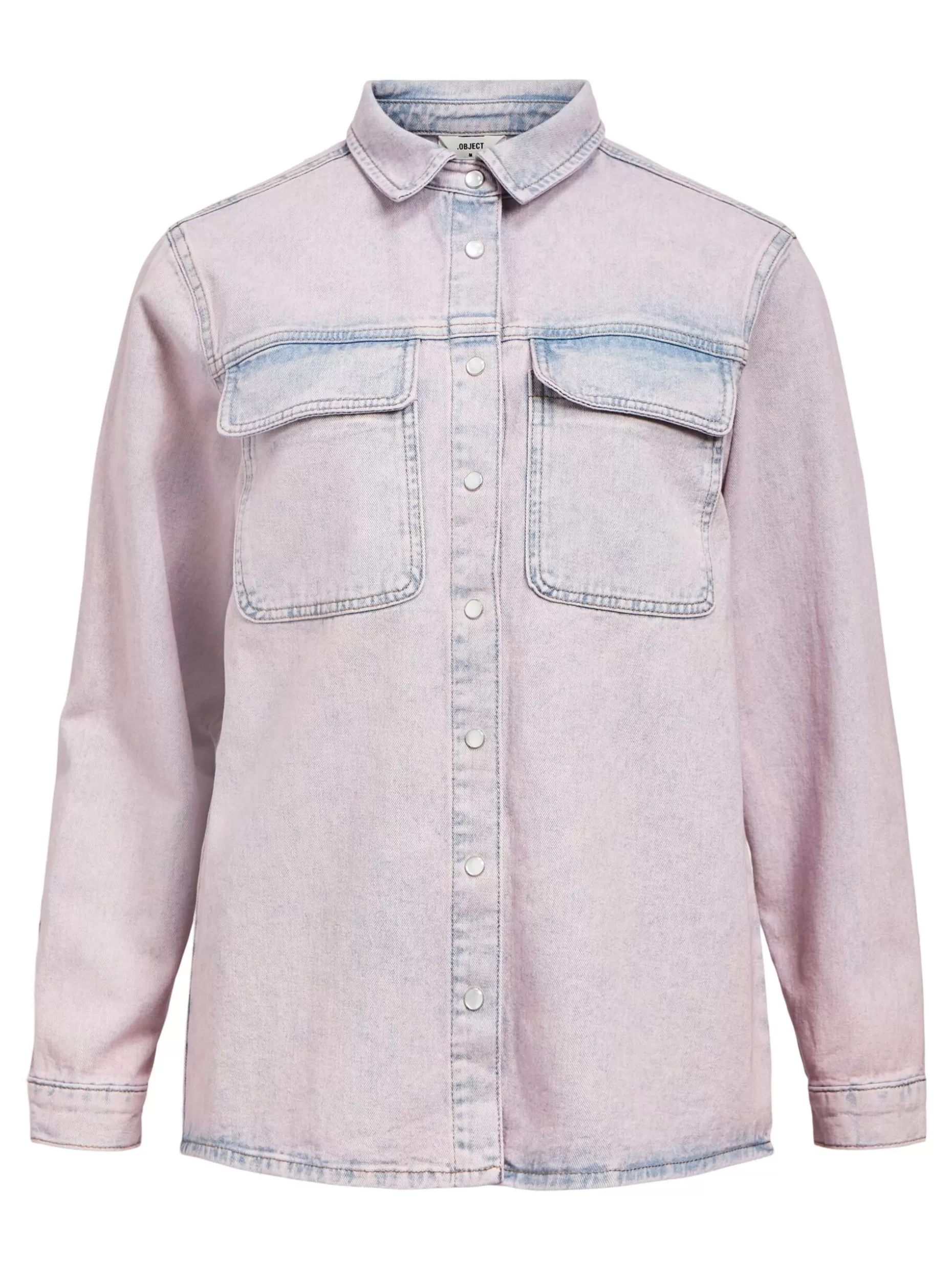 OBJECT DENIM OVERSHIRT Pink Frosting Fashion