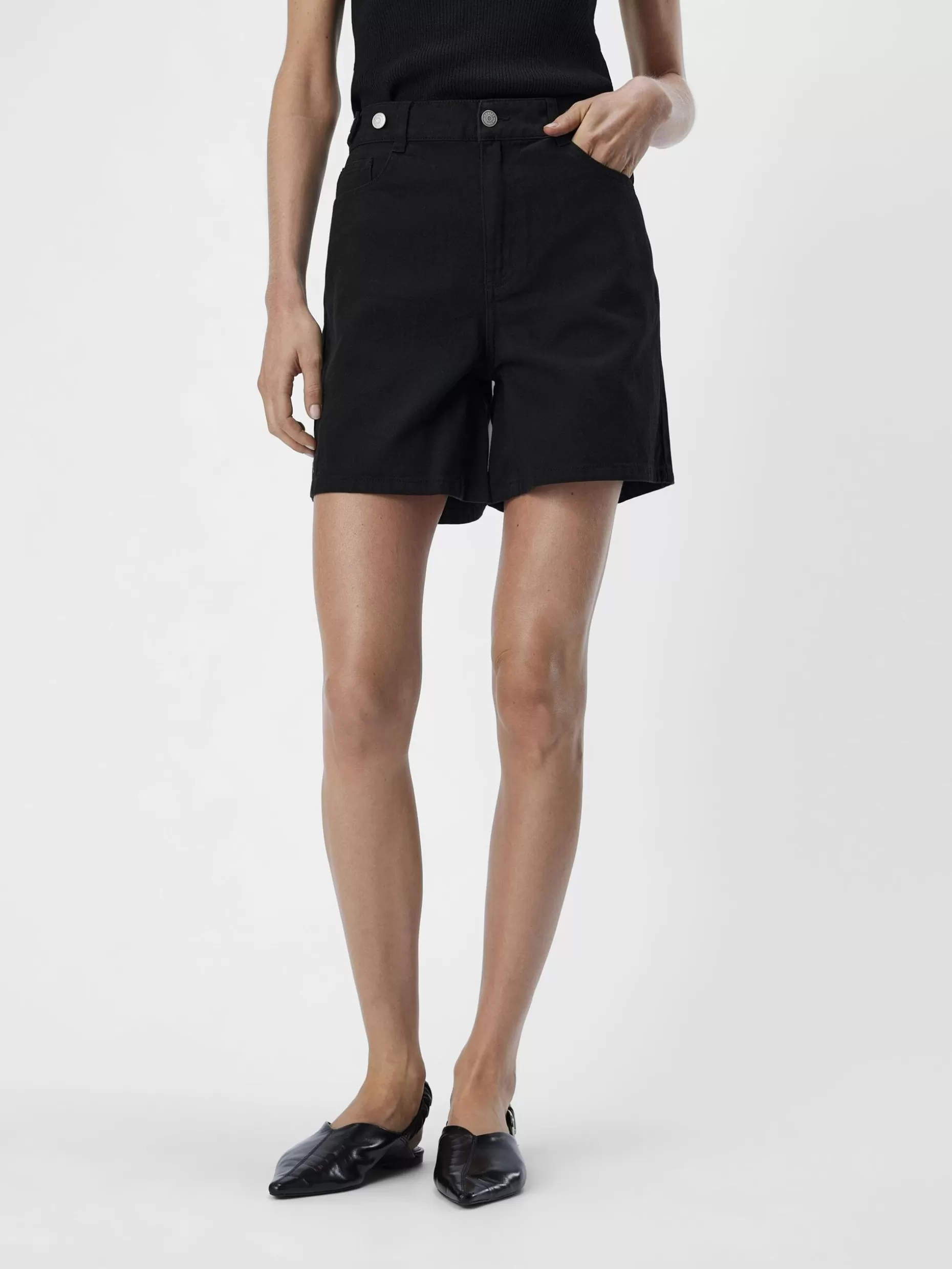 OBJECT DENIM SHORTS Black Cheap