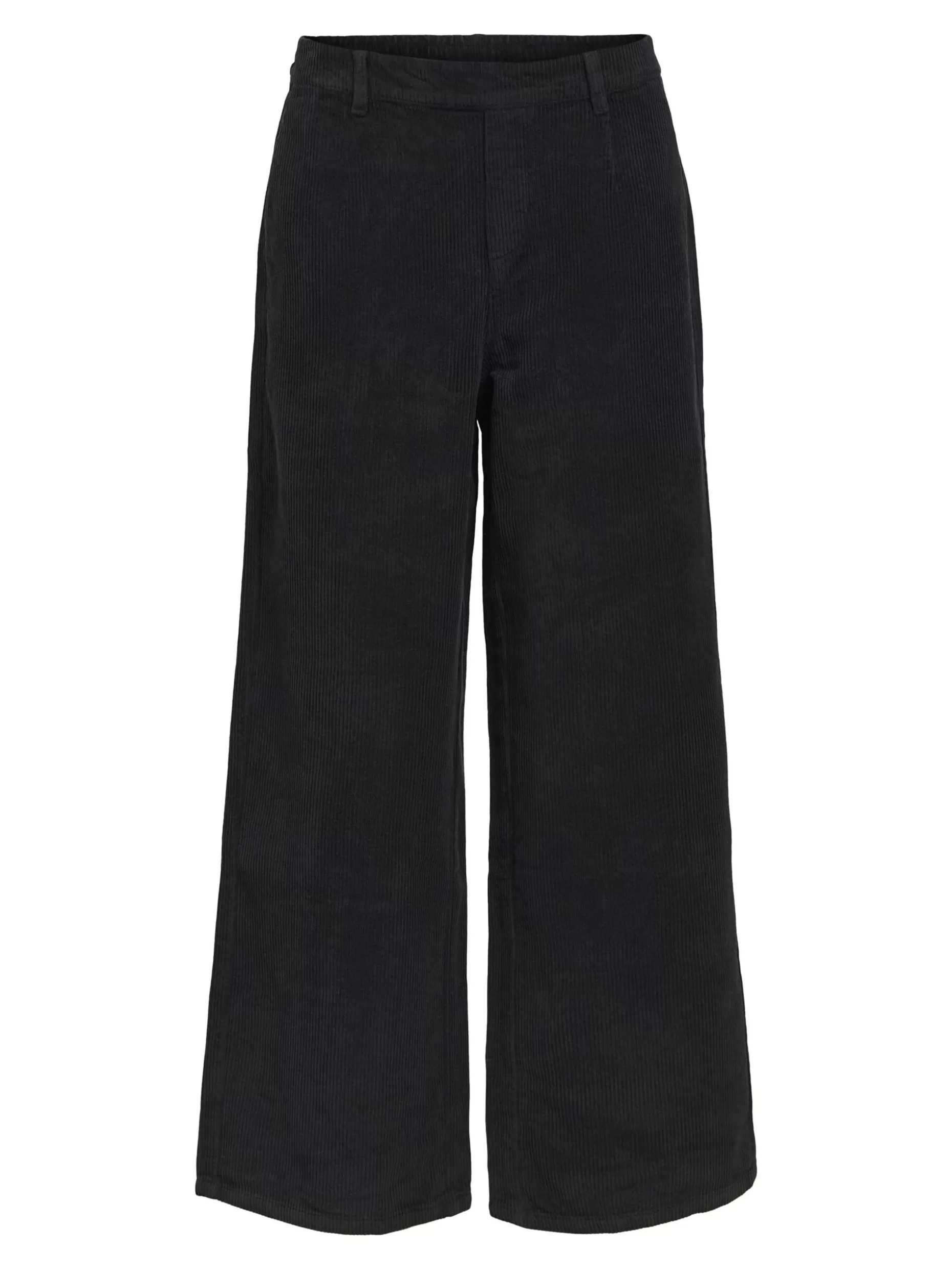 OBJECT FLUWELEN WIDE LEG BROEK Black Sale