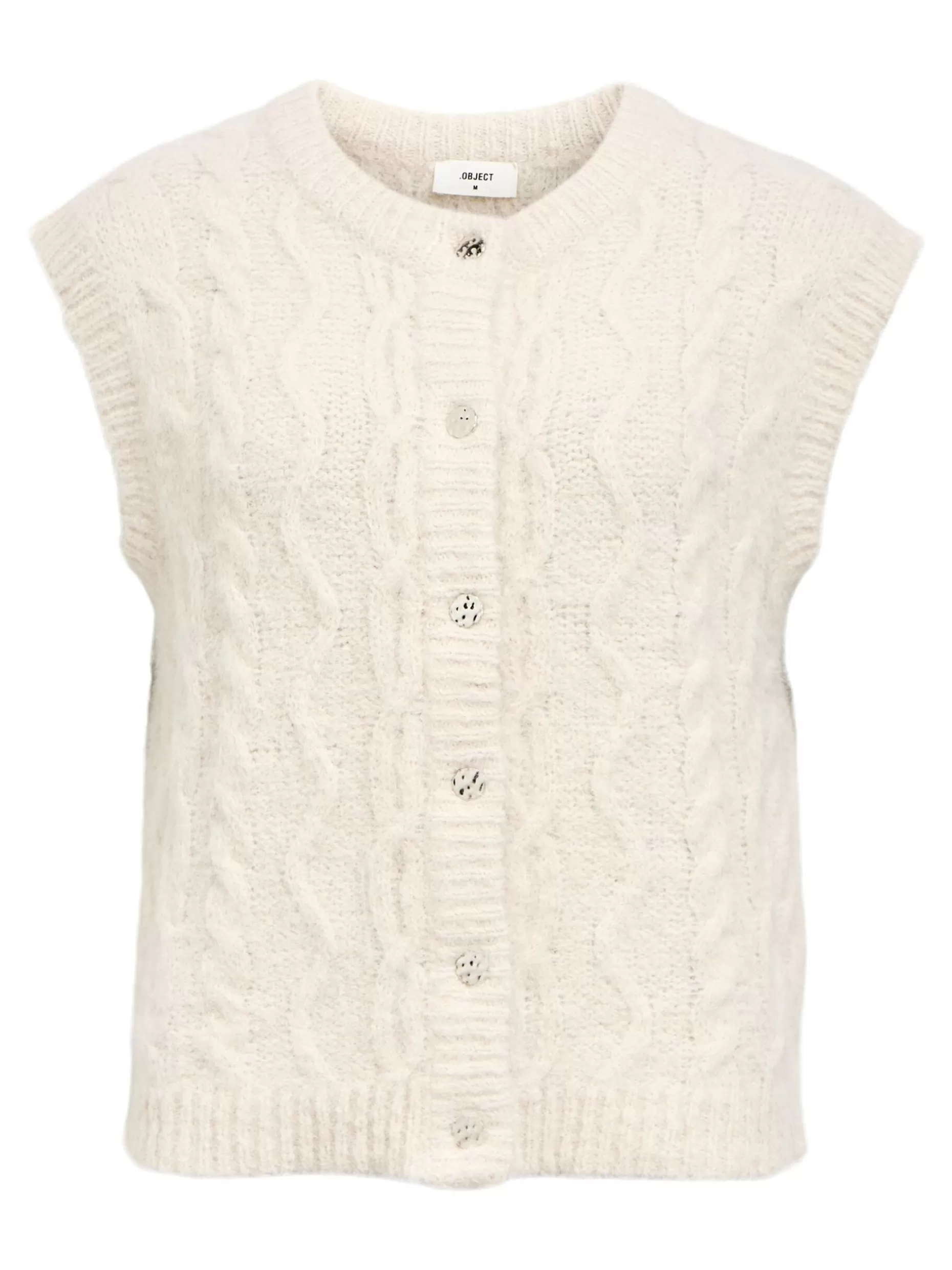 OBJECT GEBREID GILET White Sand Cheap