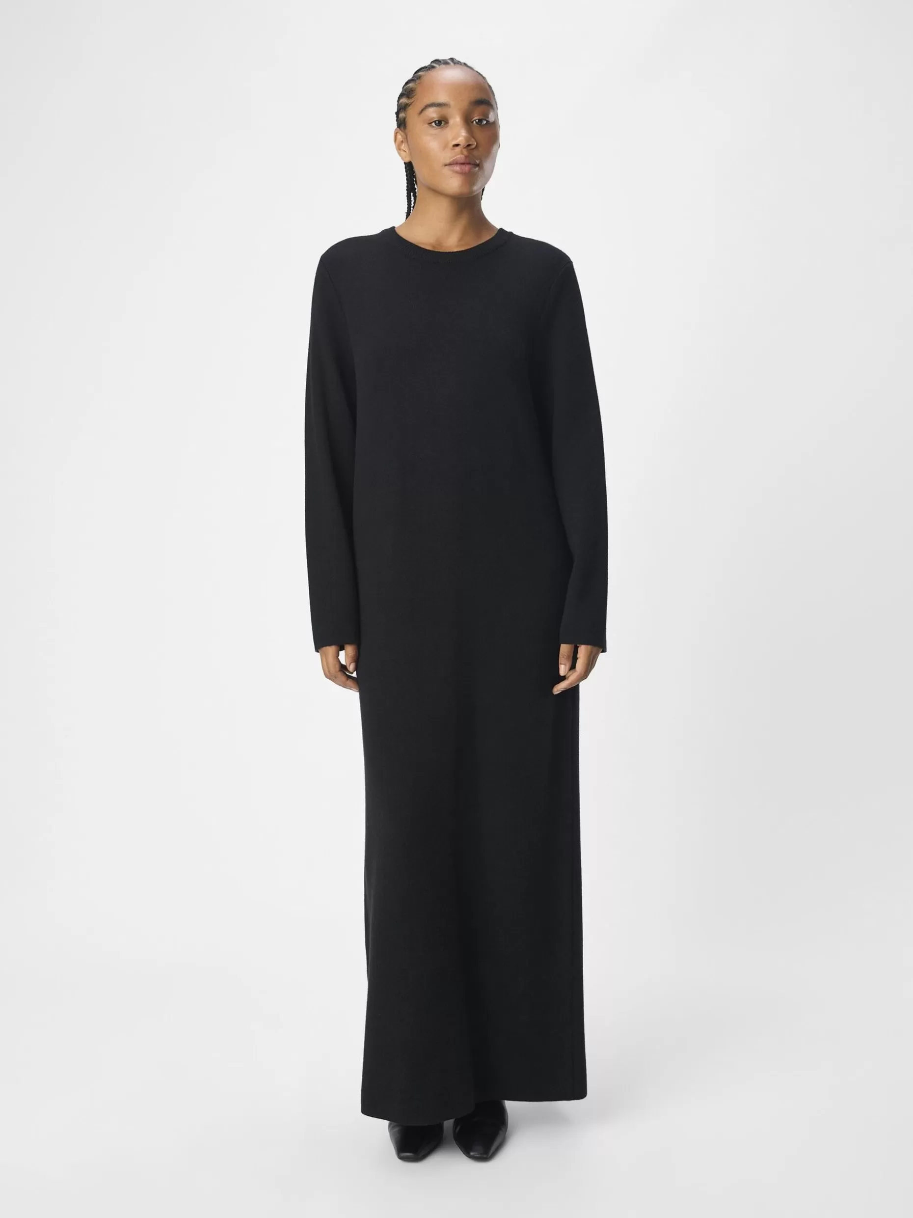 OBJECT GEBREID MAXI JURK Black Sale