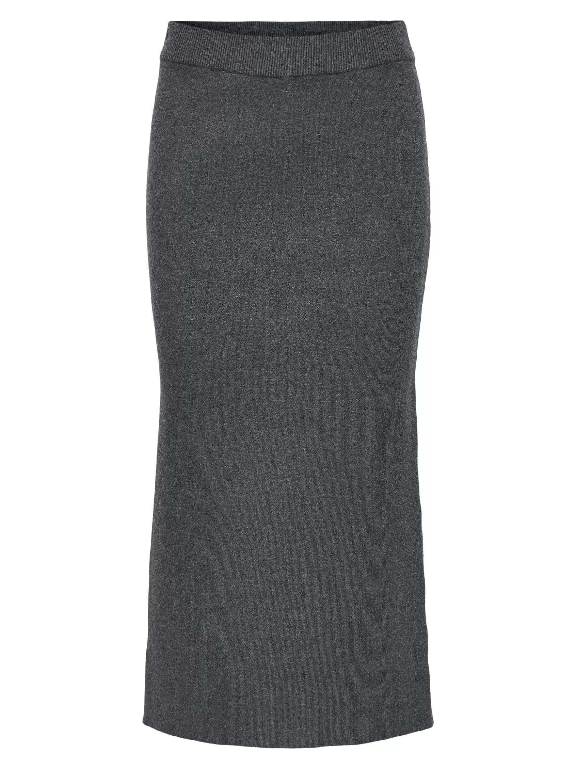 OBJECT GEBREID MAXI ROK Dark Grey Melange Outlet