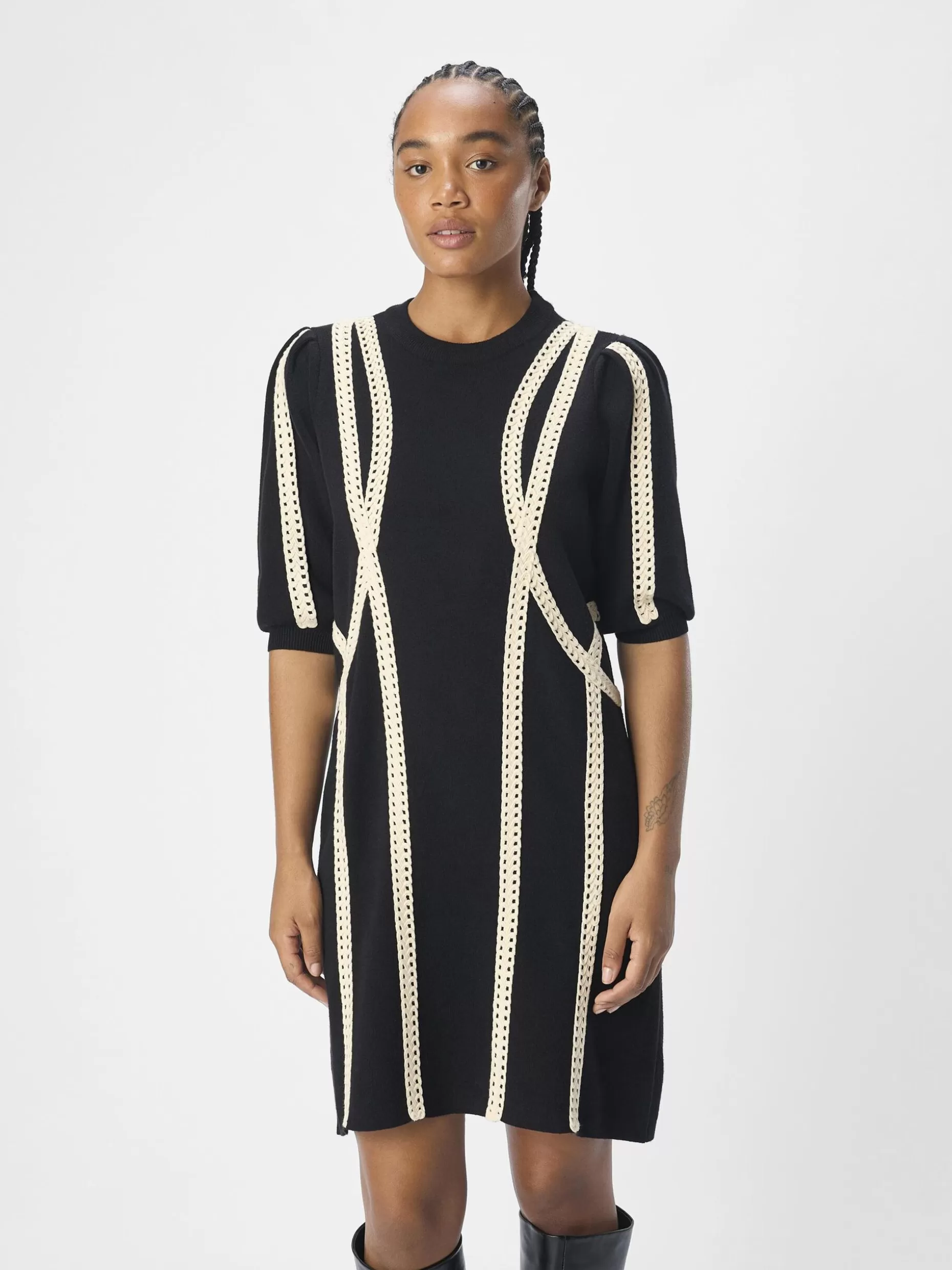 OBJECT GEBREID MIDI JURK Black Best Sale