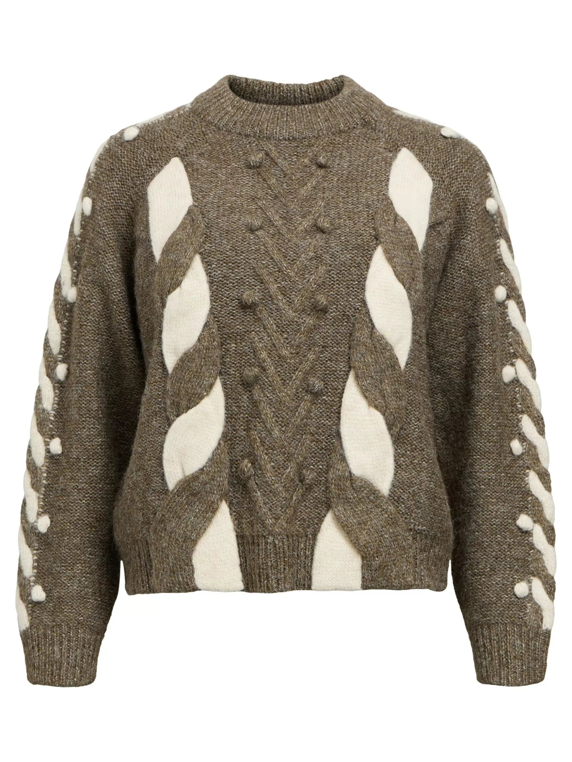 OBJECT GEBREIDE KABELS SWEATER Morel Hot