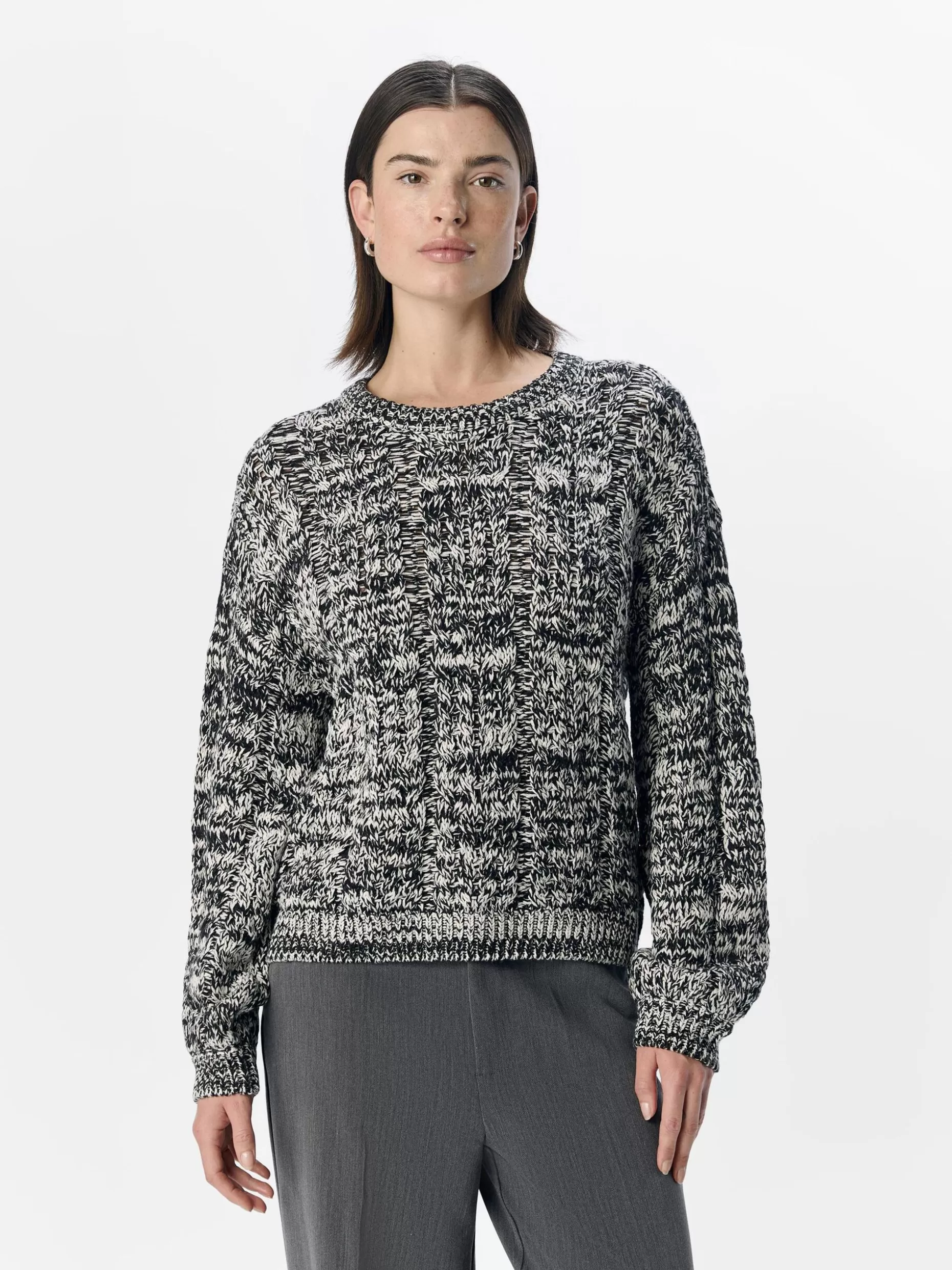 OBJECT GEBREIDE KABELS SWEATER White Sand Discount