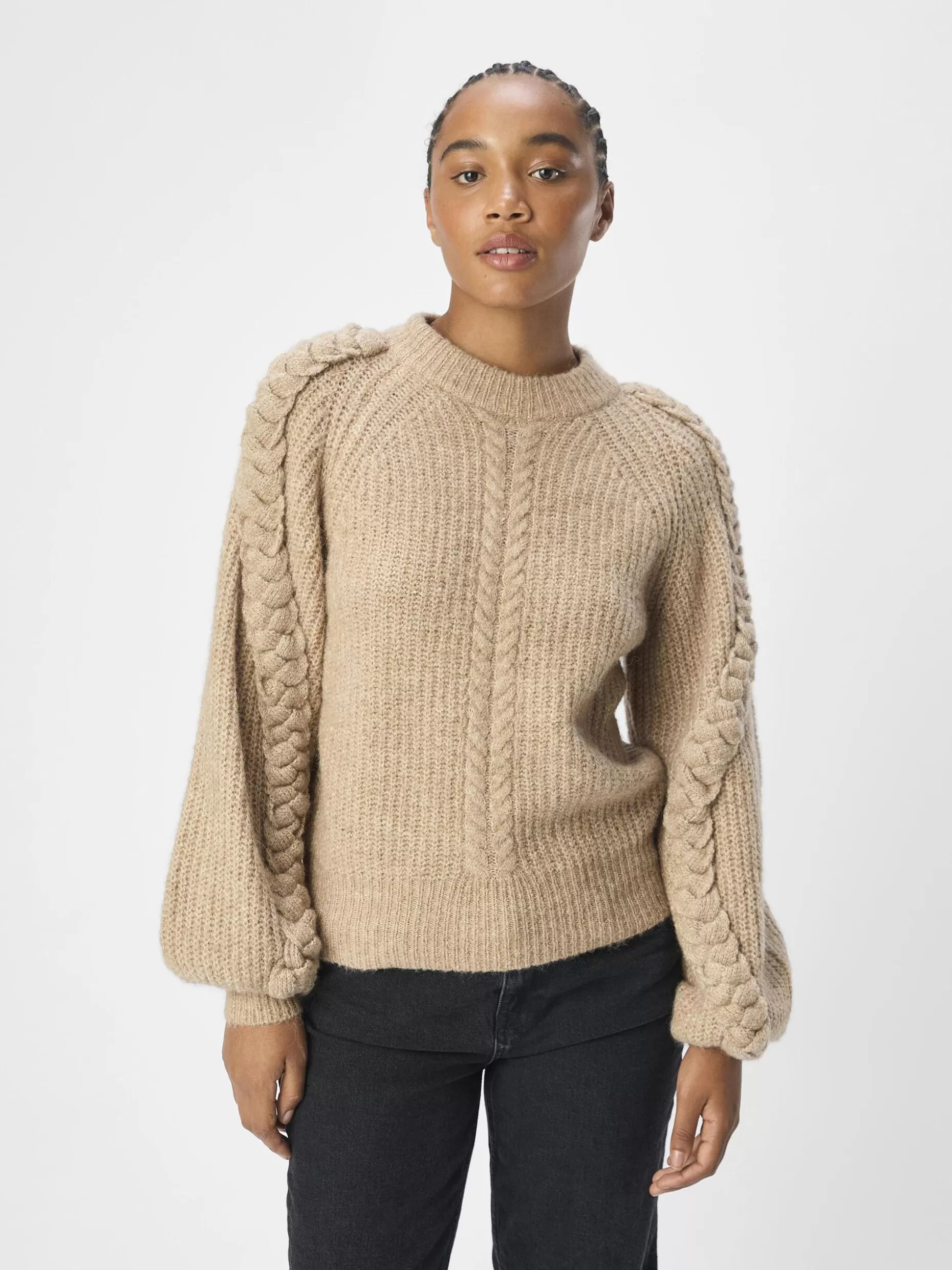 OBJECT GEBREIDE KABELS SWEATER Morel Clearance