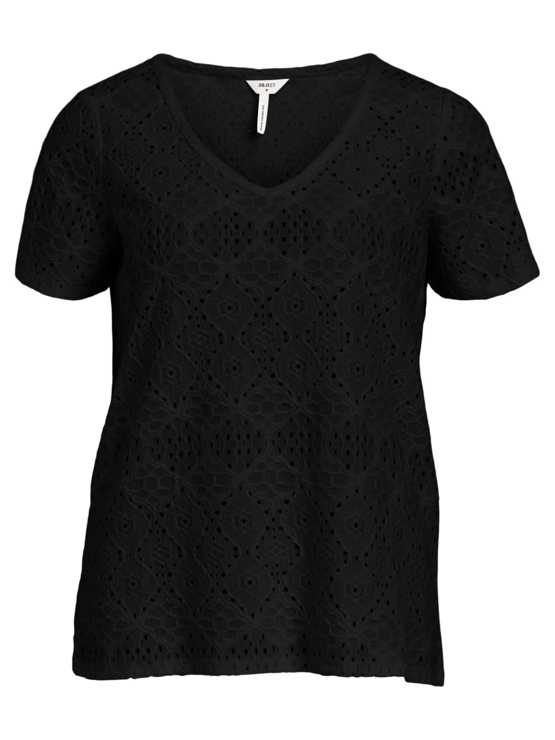 OBJECT GEDETAILLEERD BLOUSE MET V-HALS Black Best Sale