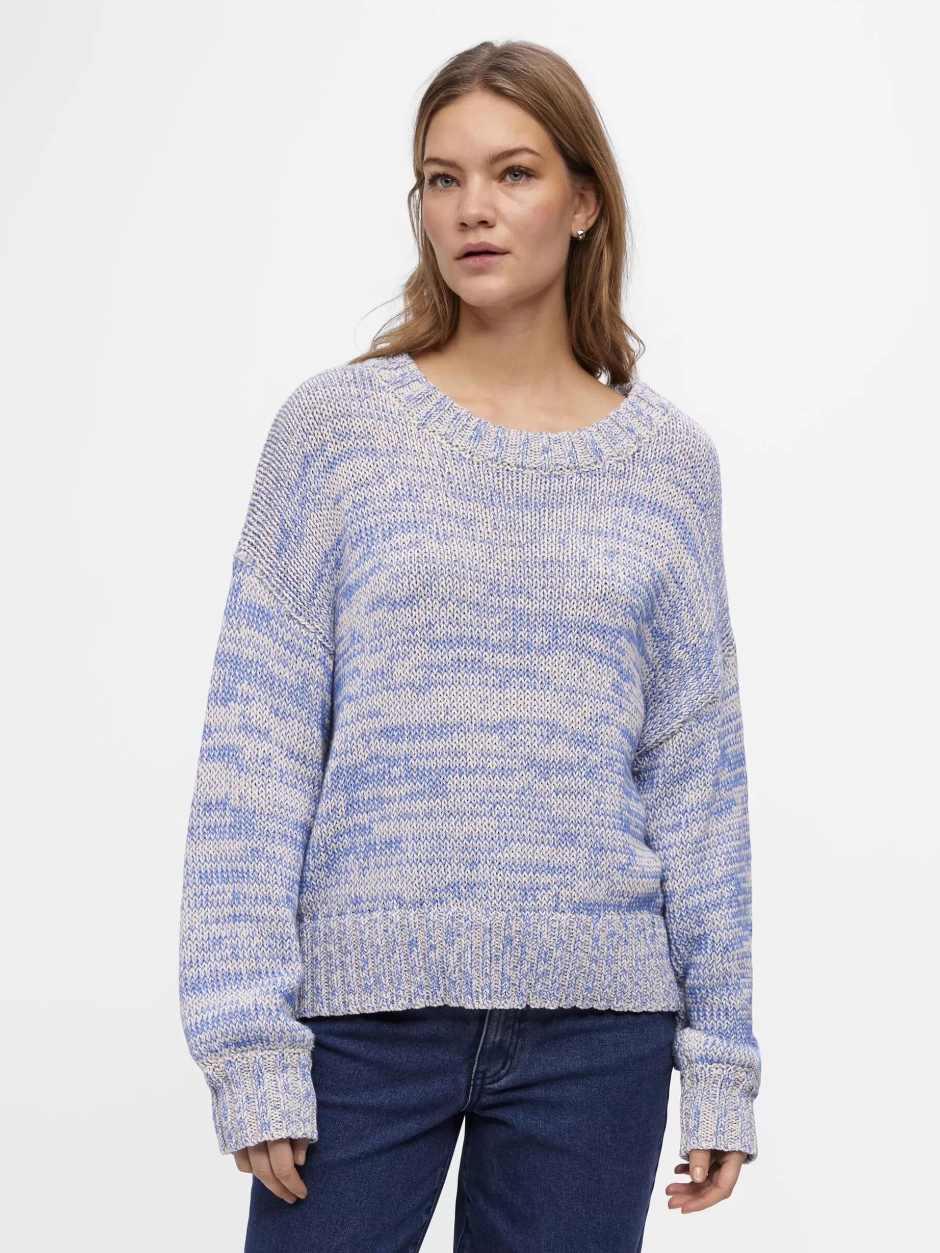 OBJECT GEMÊLEERDE SWEATER Palace Blue Cheap