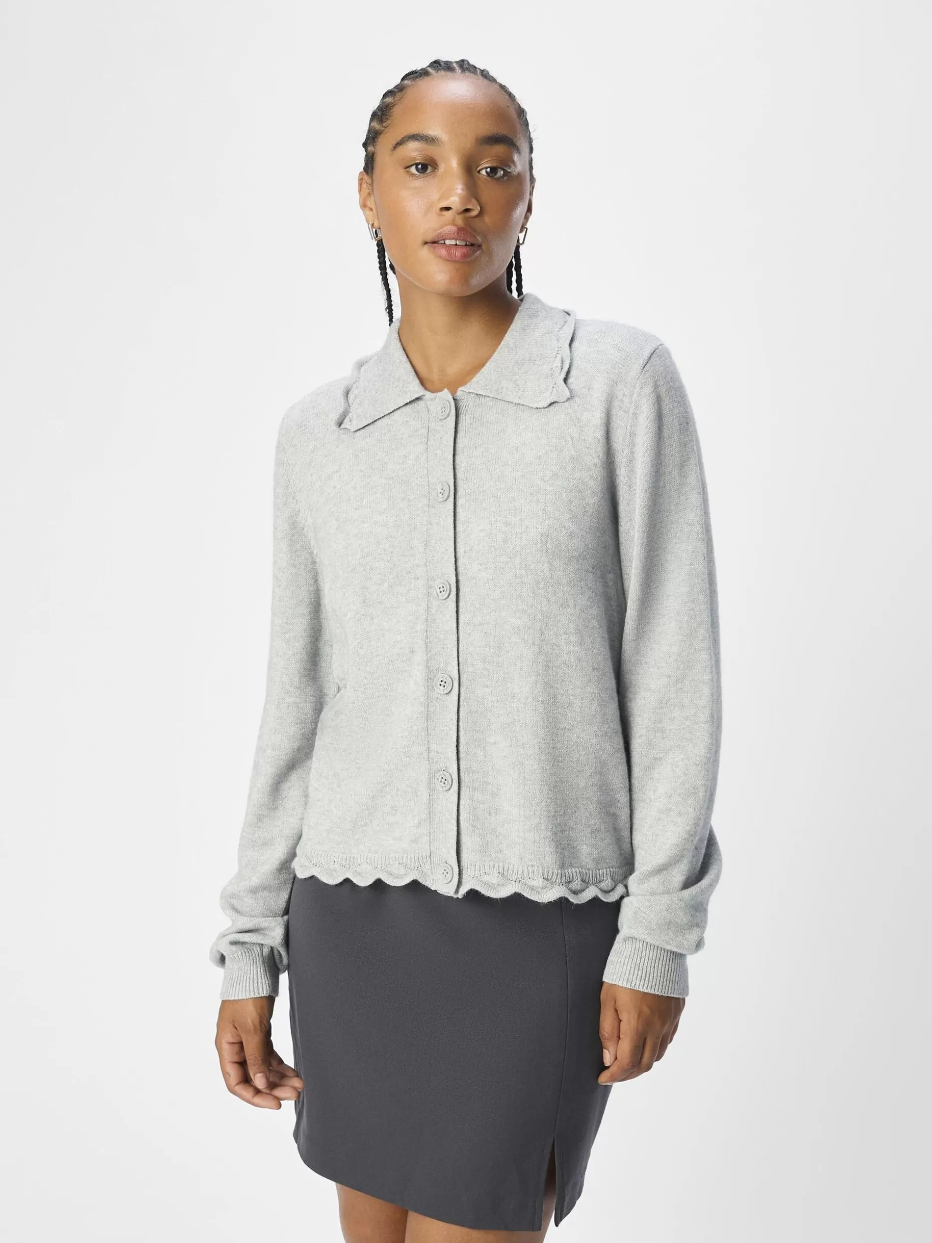 OBJECT GEMÊLEERDE VEST Light Grey Melange Cheap