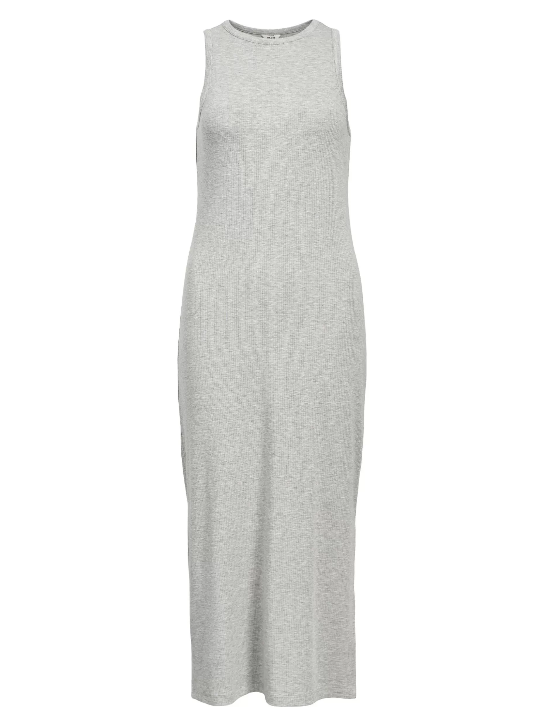 OBJECT GERIBBELD MAXI JURK Light Grey Melange Online