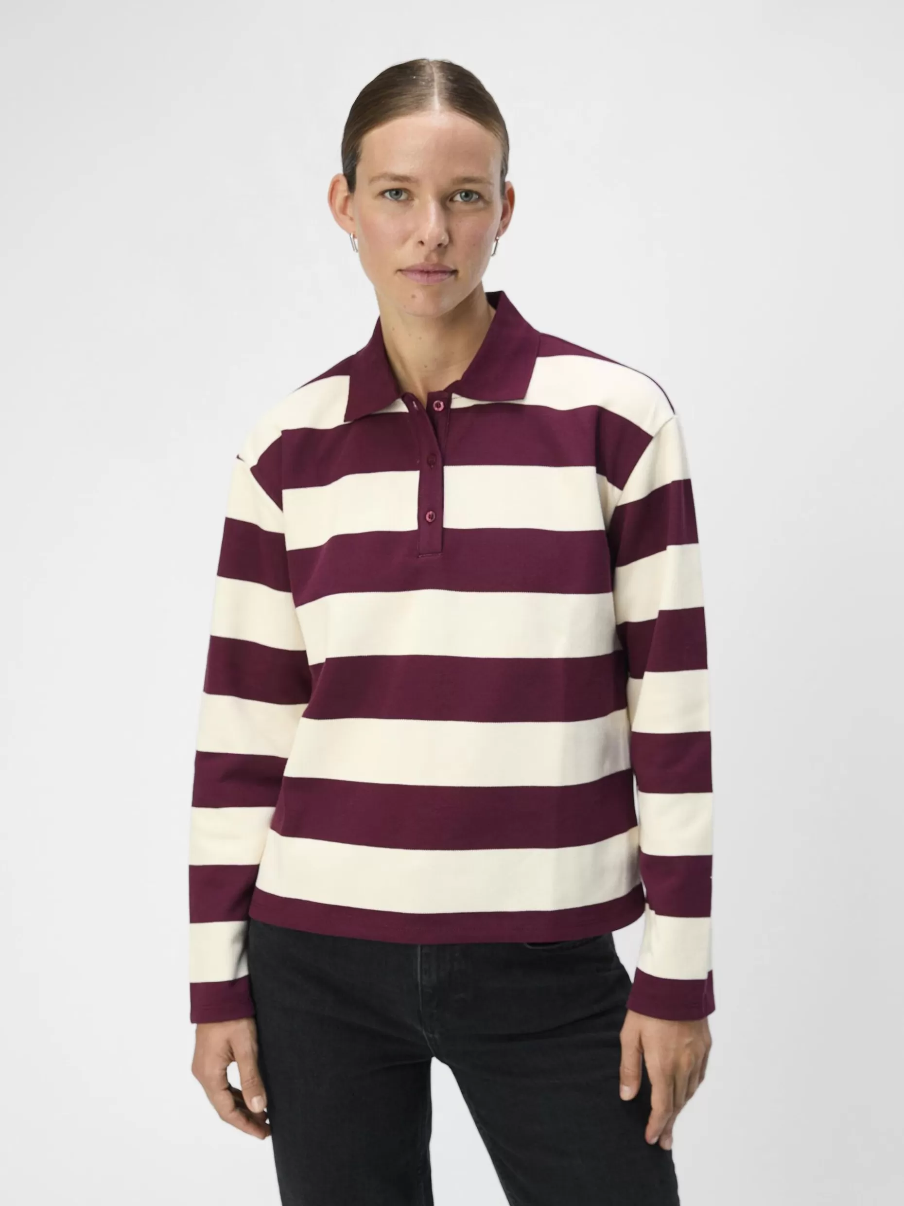 OBJECT GESTREEPT POLO Cabernet Hot