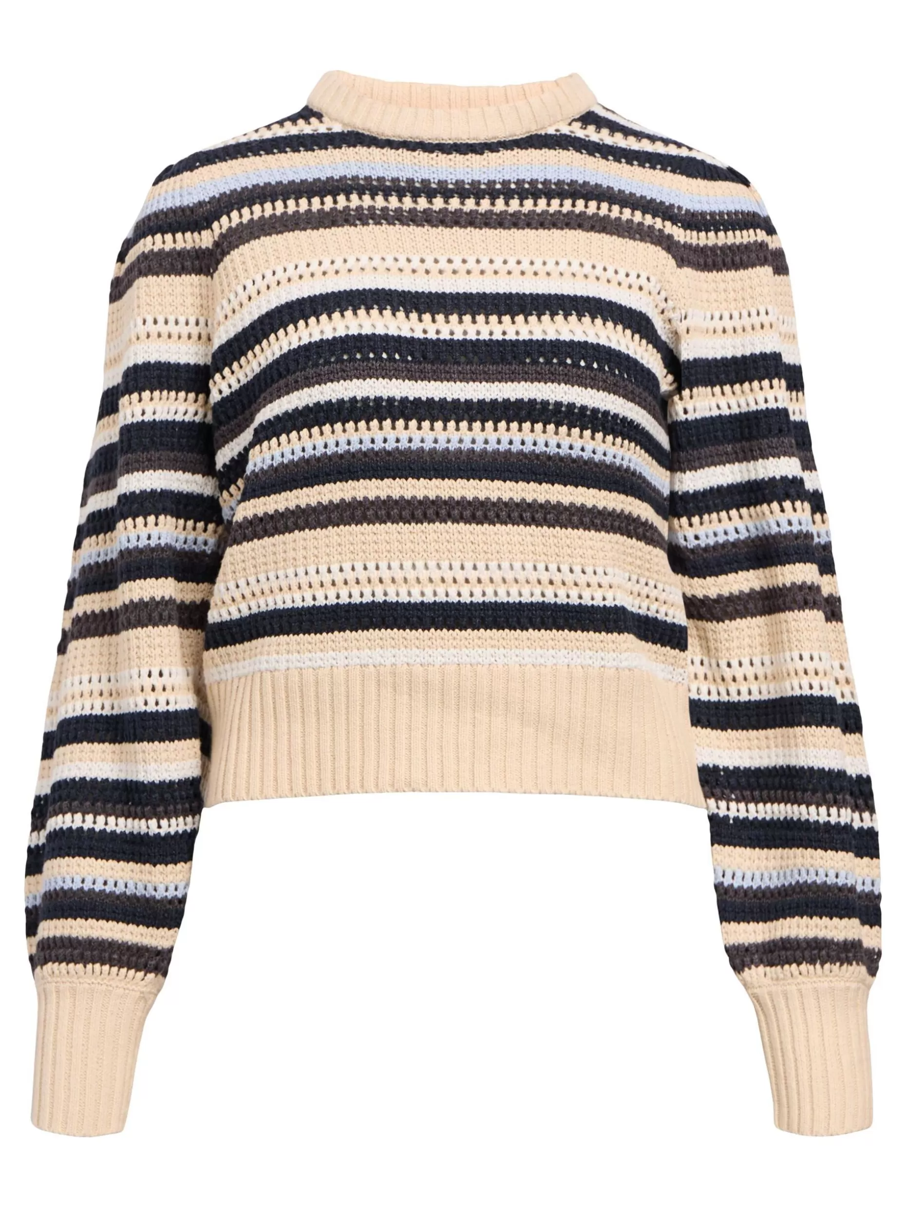 OBJECT GESTREEPT SWEATER Sandshell Cheap