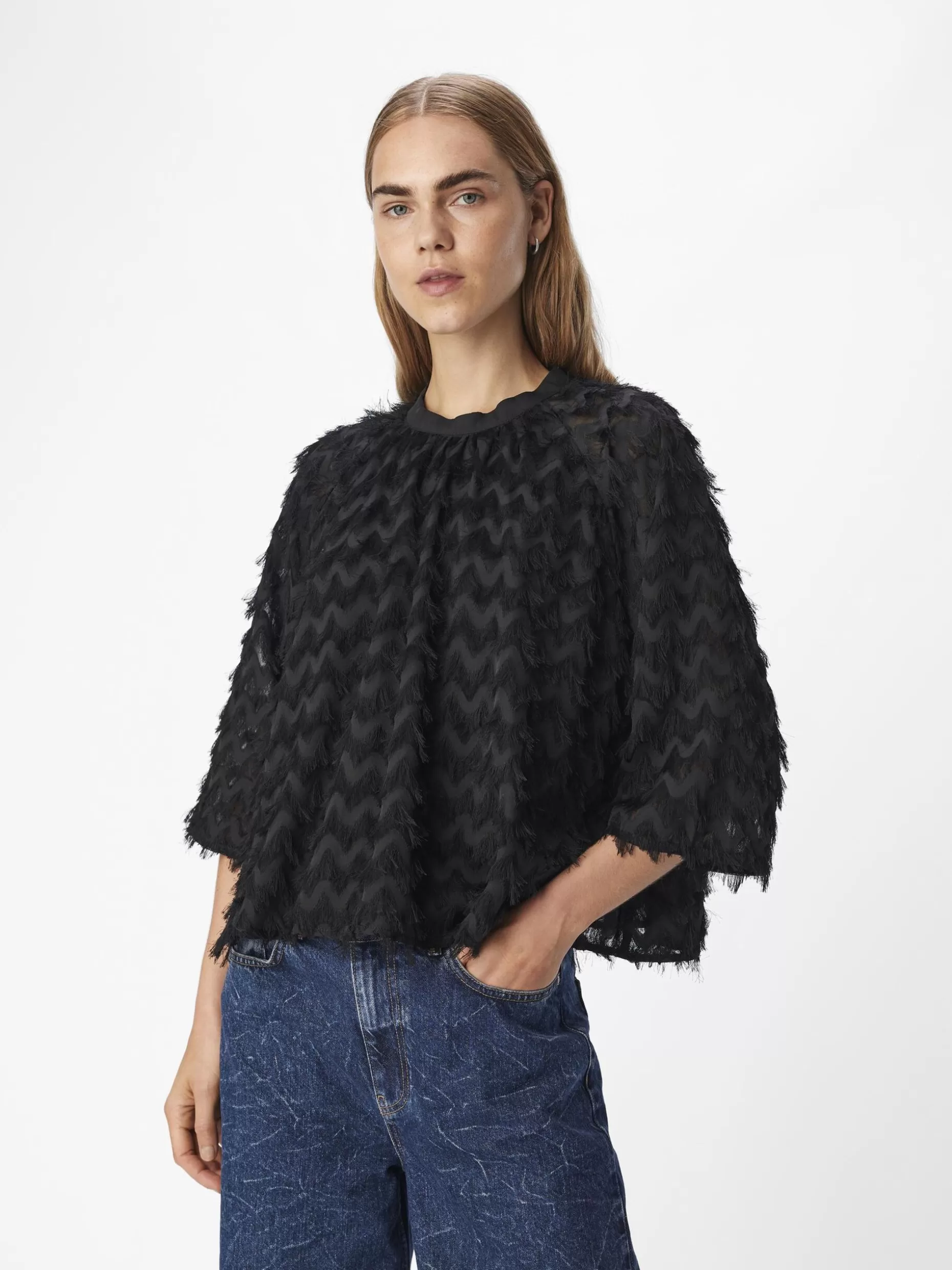 OBJECT GETEXTUREERD TOP Black New