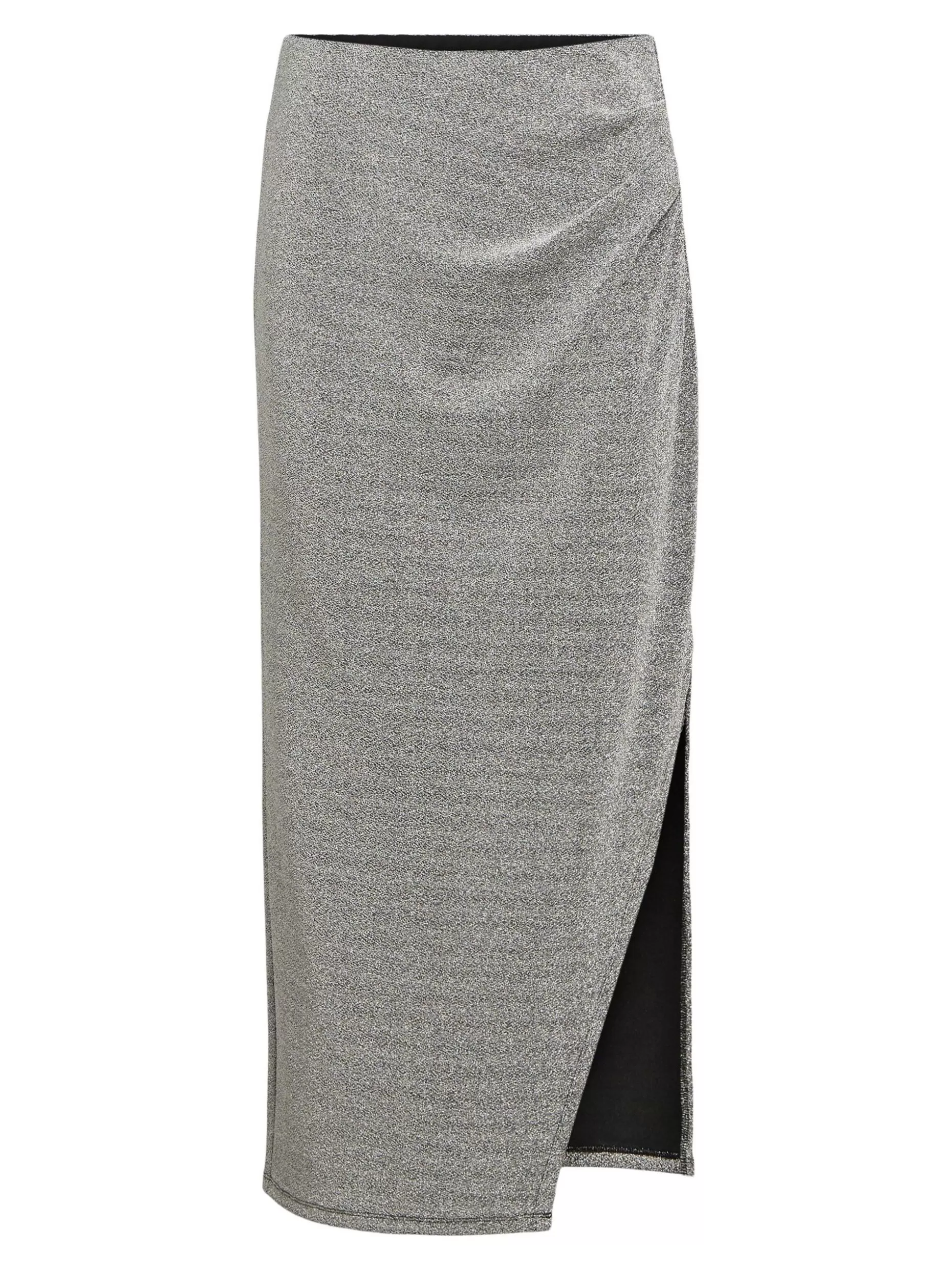 OBJECT GLITTER MAXI ROK Silver Fashion