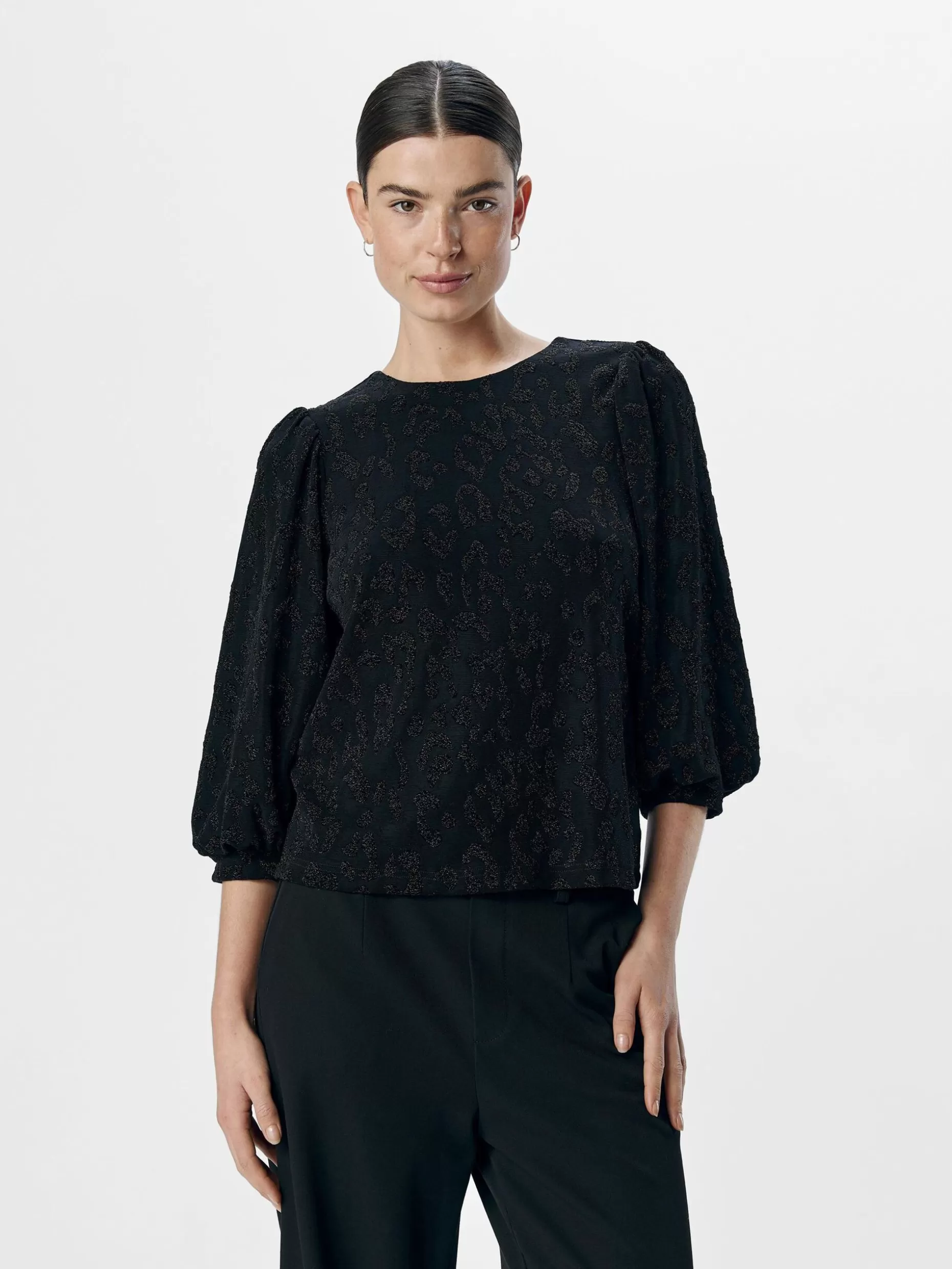 OBJECT GLITTER TOP MET POFMOUWEN Black Discount