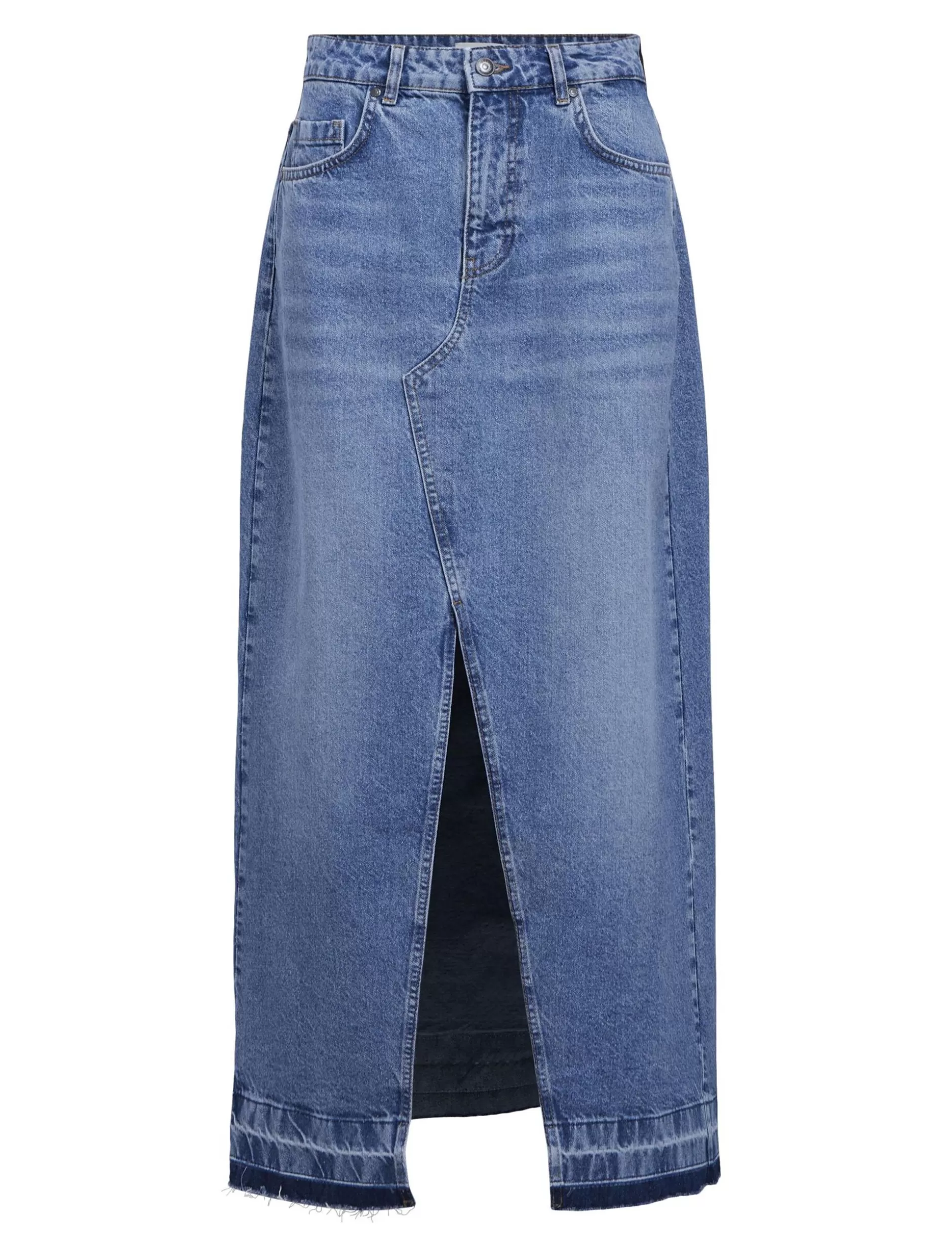 OBJECT HIGH-WAIST DENIM ROK Medium Blue Denim Sale