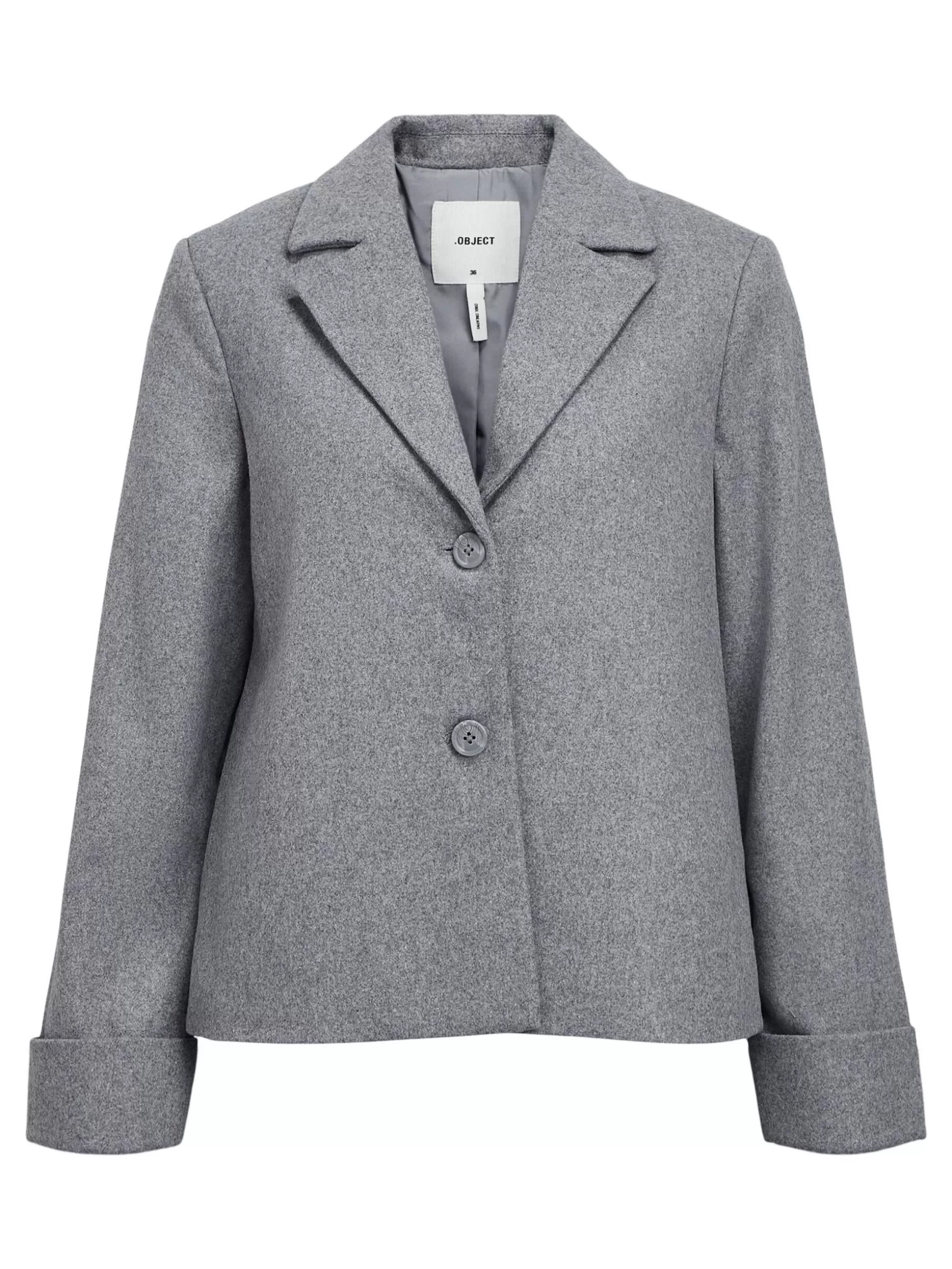 OBJECT KORTE BLAZER Light Grey Melange Best