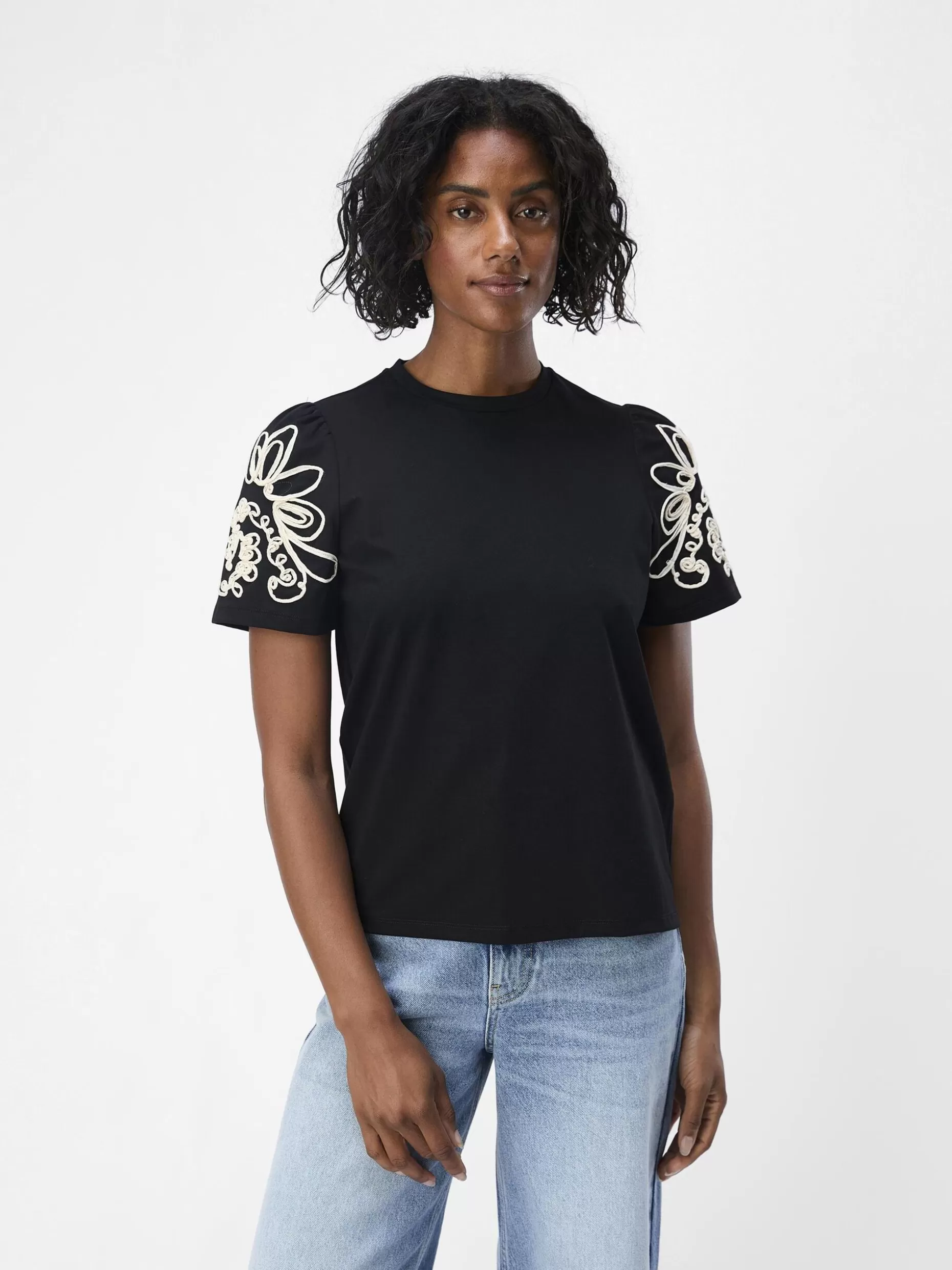 OBJECT KORTE MOUWEN TOP Black Cheap