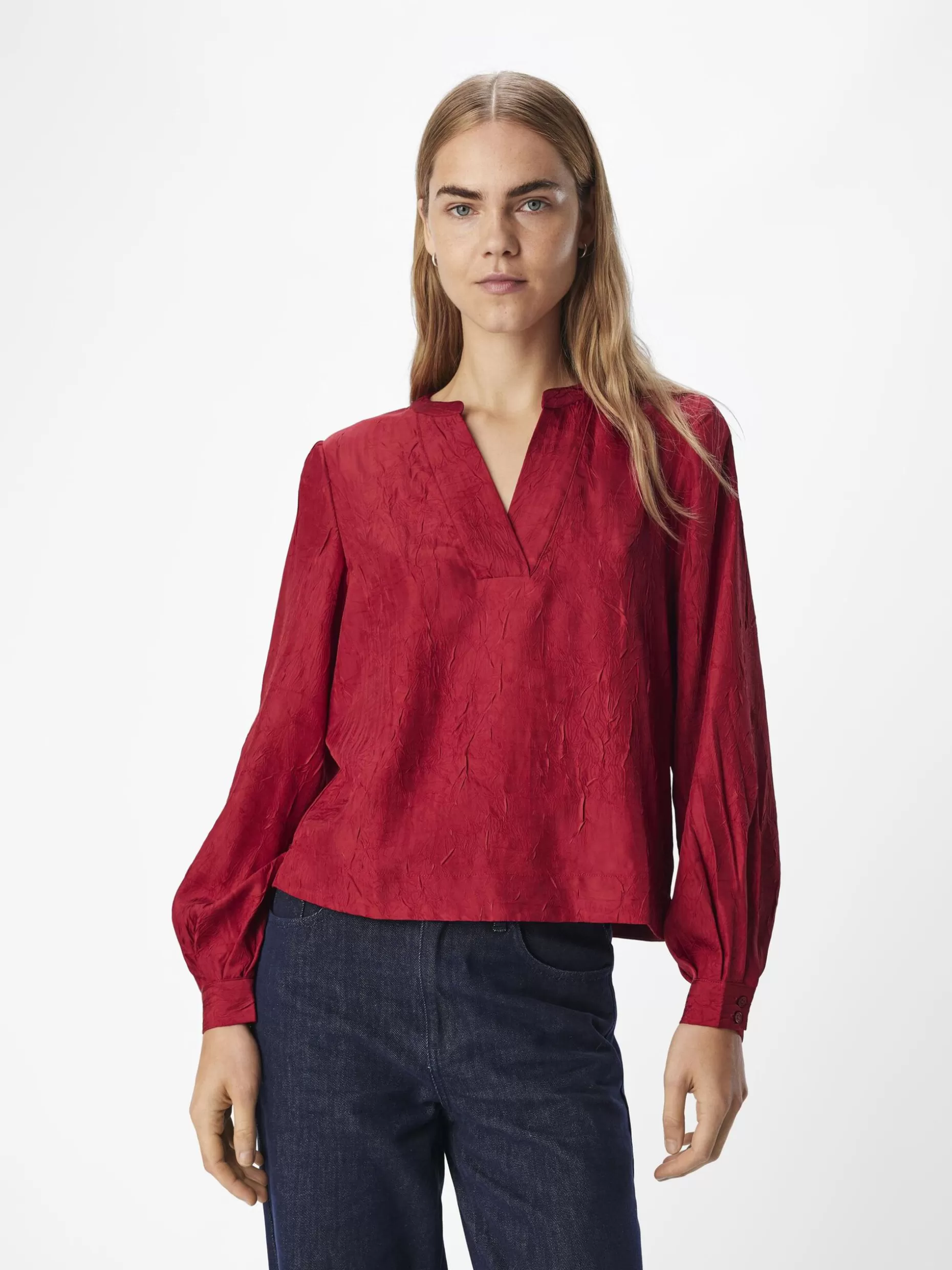 OBJECT KREUKEN BLOUSE Red Dahlia Cheap