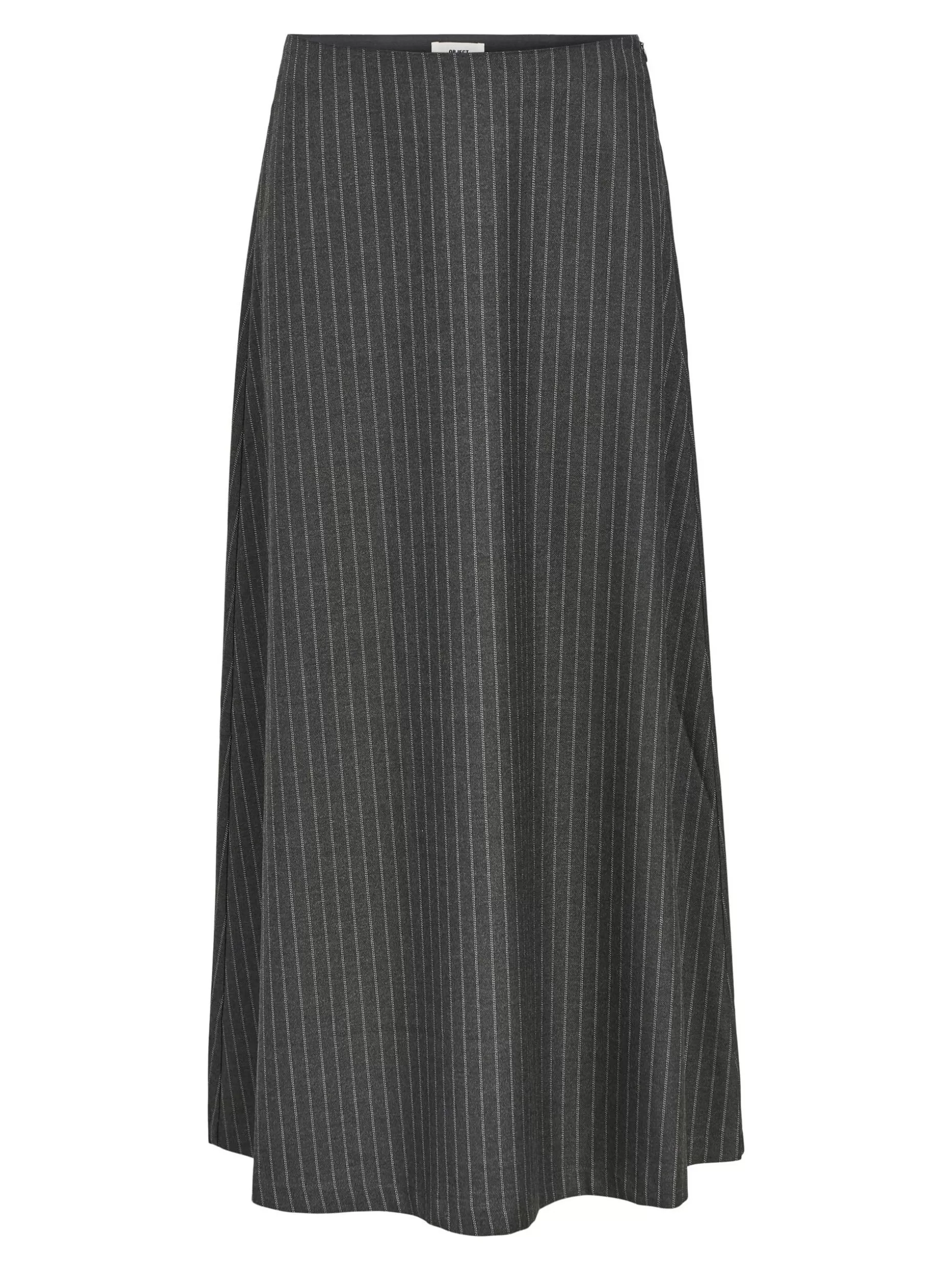 OBJECT KRIJTSTREEP MAXI ROK Dark Grey Melange Best