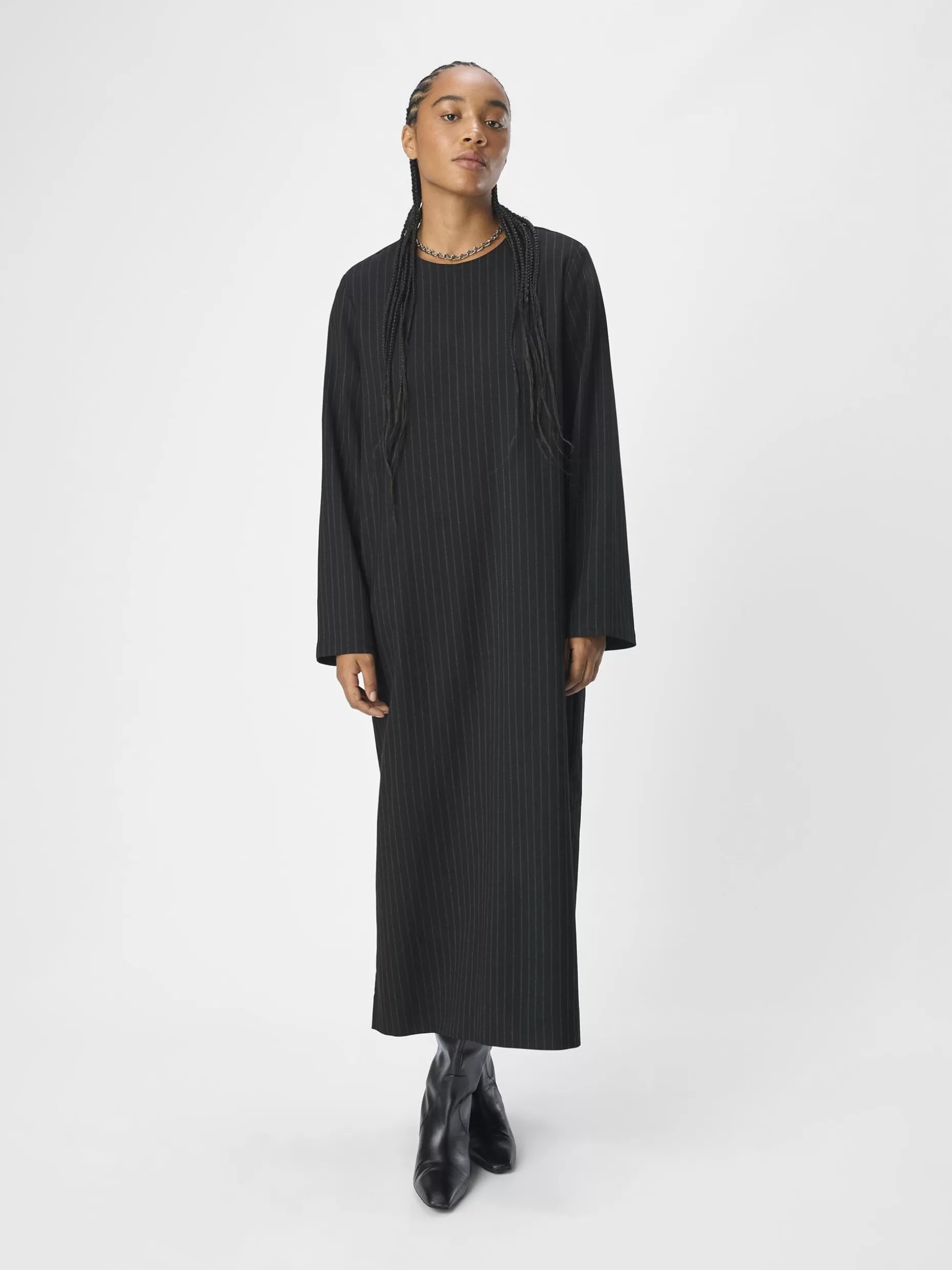 OBJECT KRIJTSTREEP MIDI JURK Black Outlet