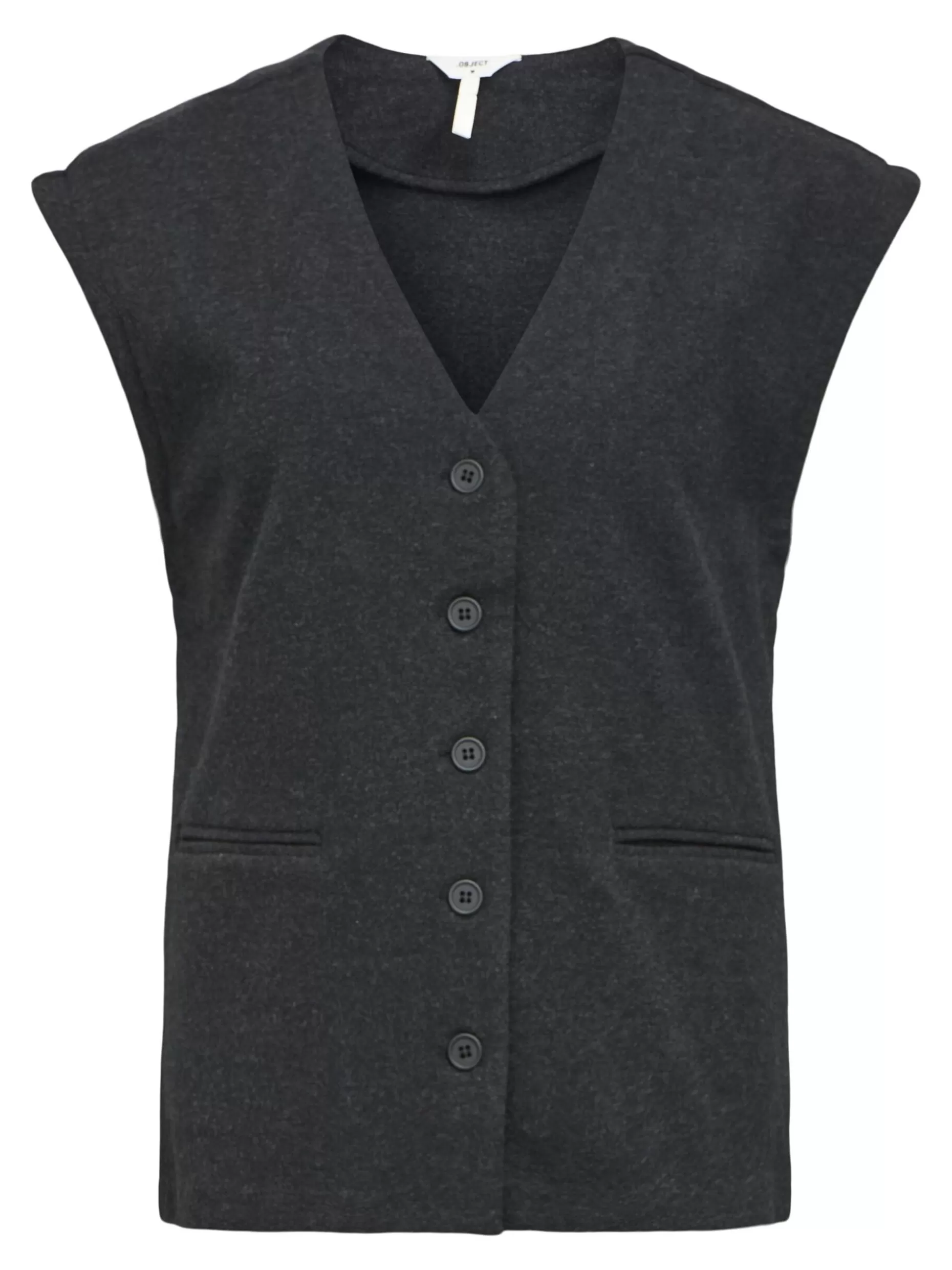 OBJECT LANG MODEL GILET Medium Grey Melange New