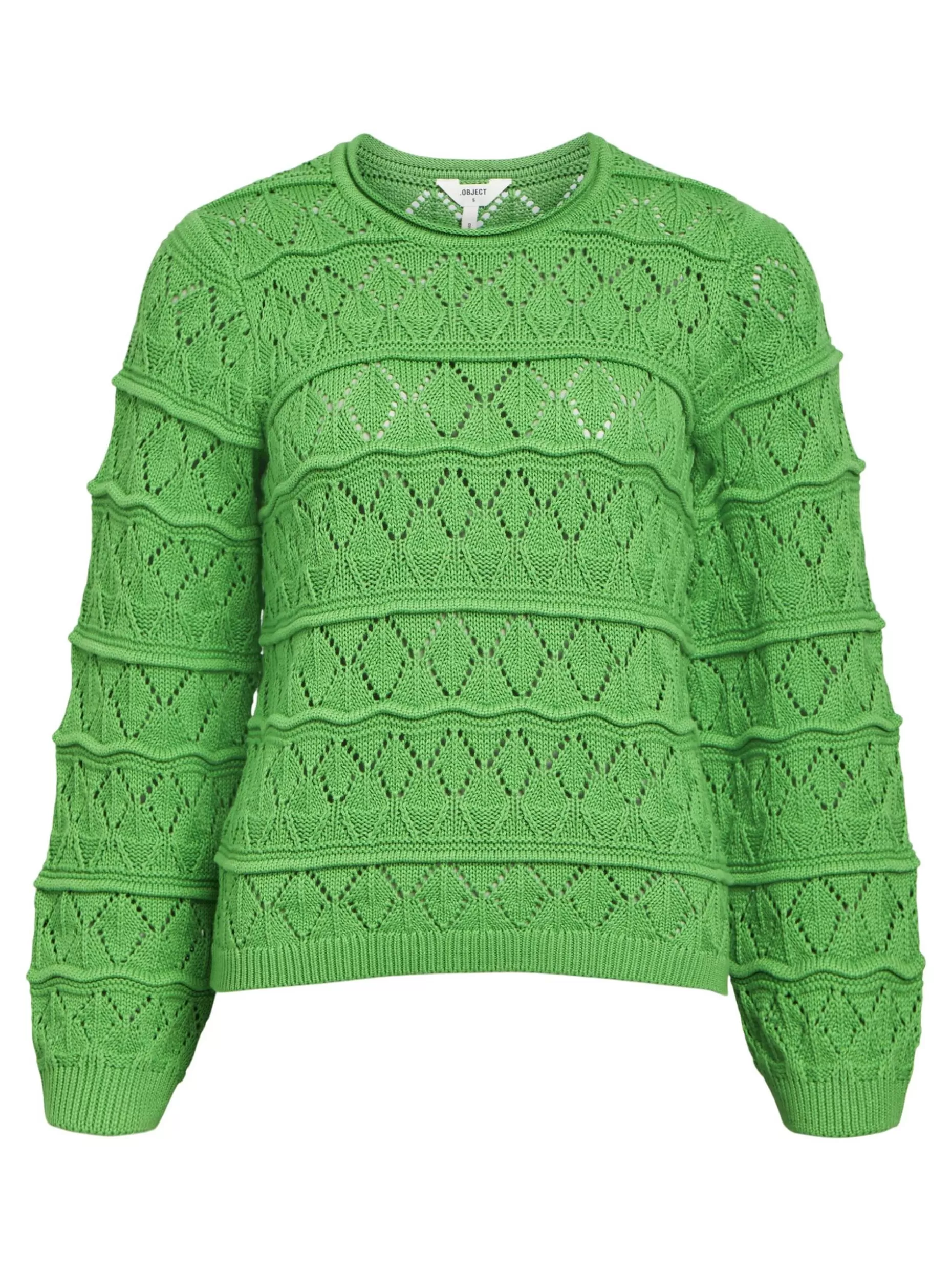 OBJECT LANGE MOUWEN GEBREIDE TRUI Vibrant Green Cheap