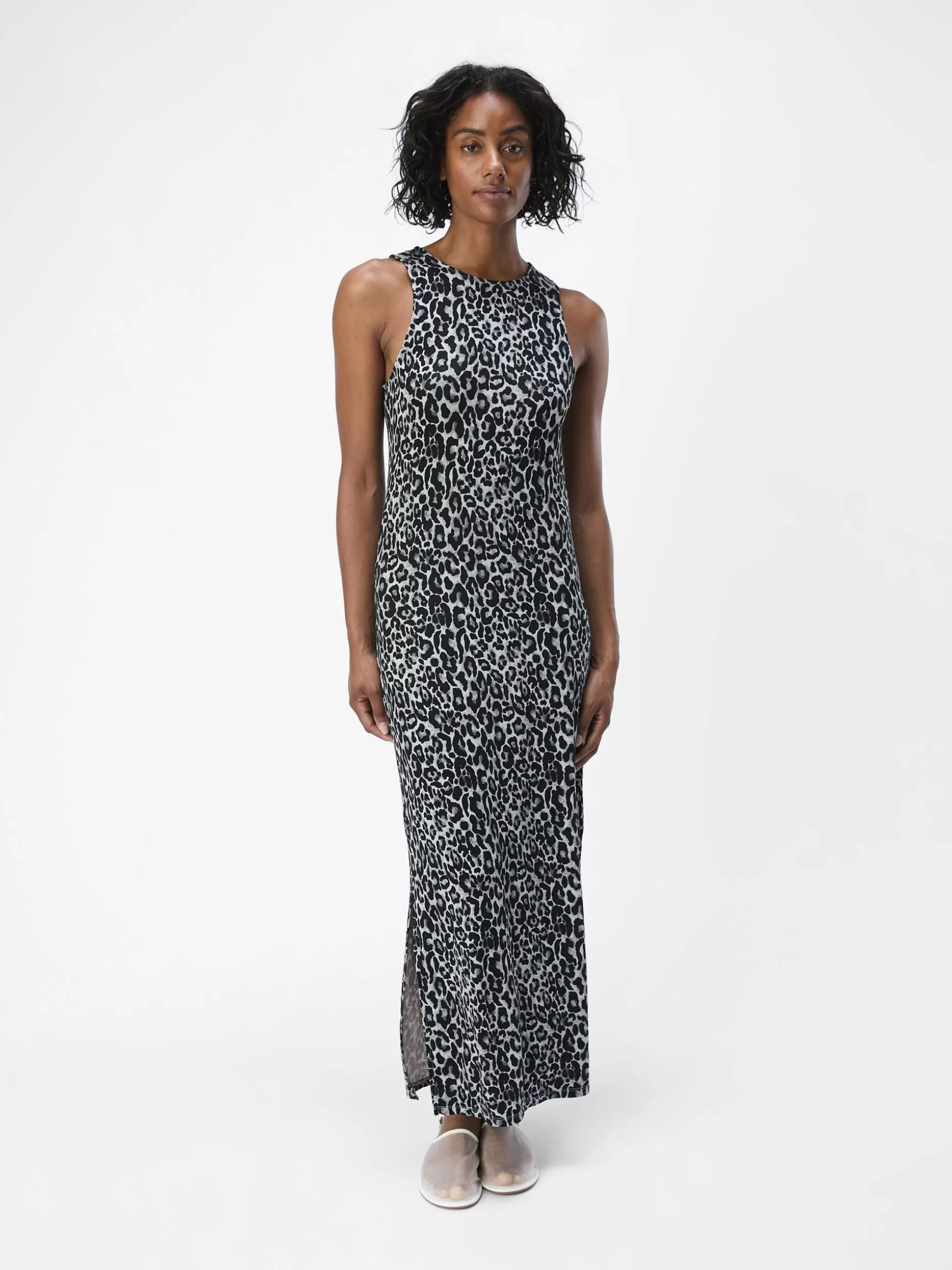 OBJECT LUIPAARDPRINT MAXI JURK Grey Store