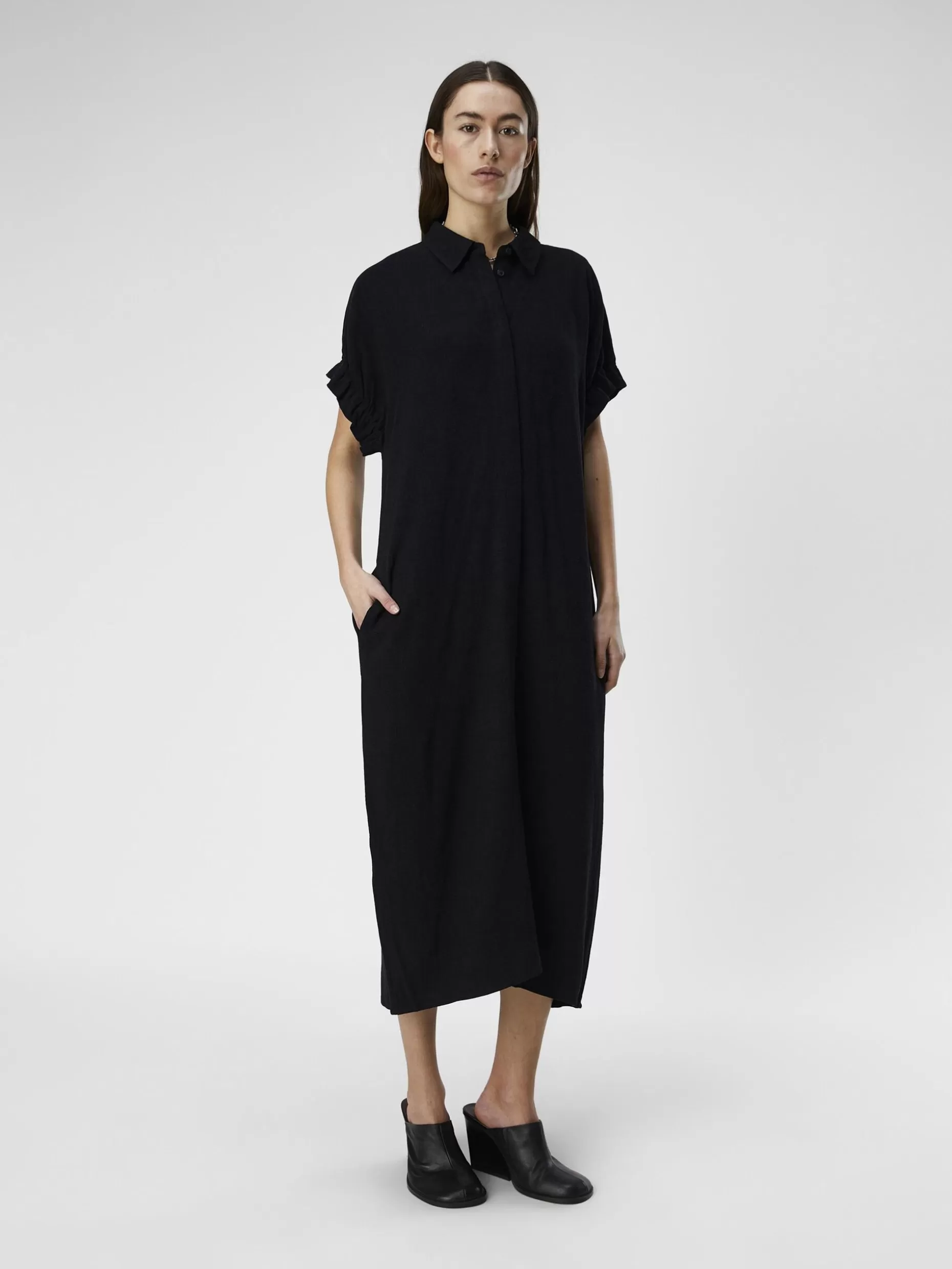 OBJECT MAXI BLOUSEJURK Black Hot