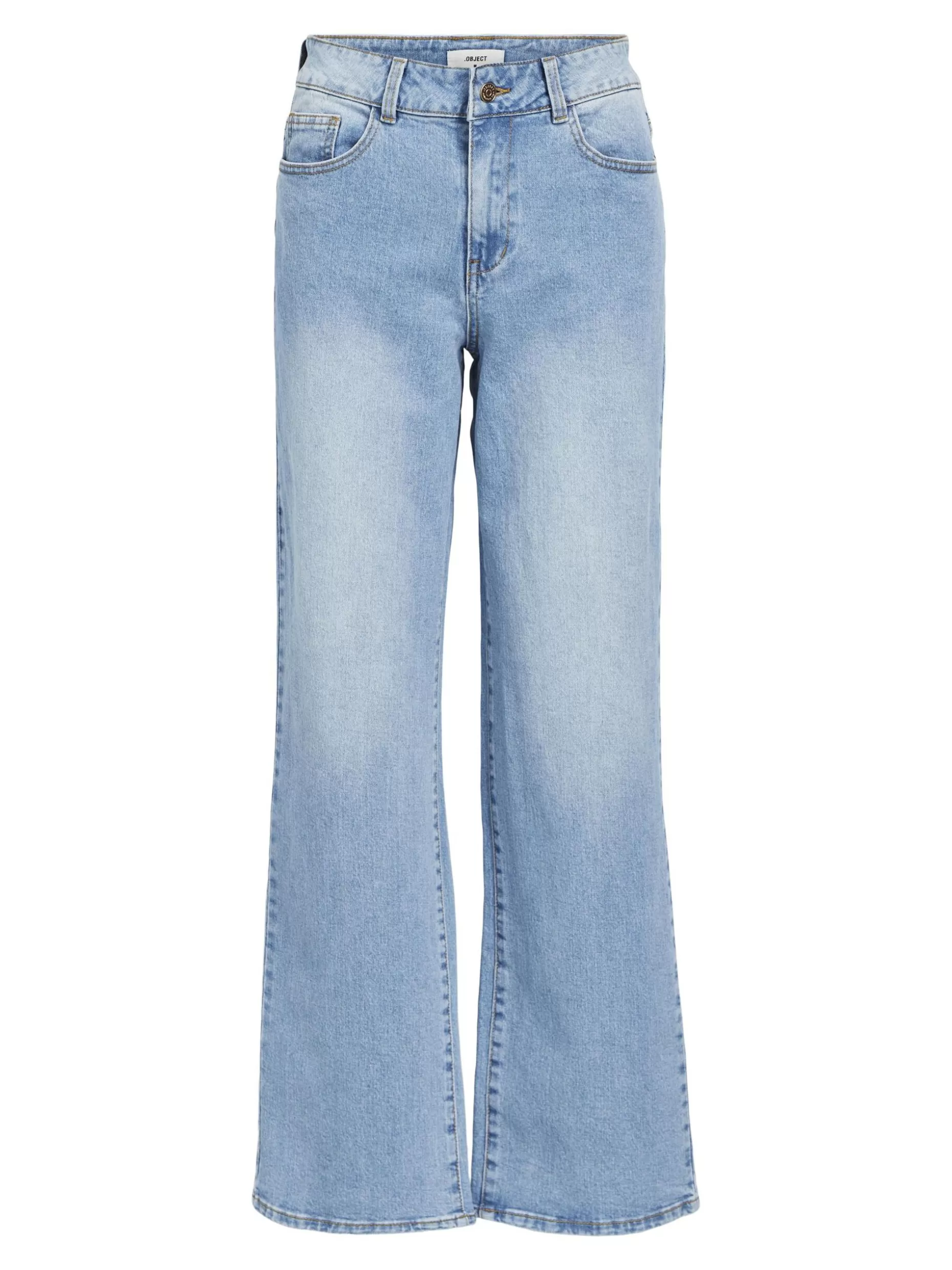 OBJECT MID-WAIST WIDE FIT JEANS Light Blue Denim Flash Sale