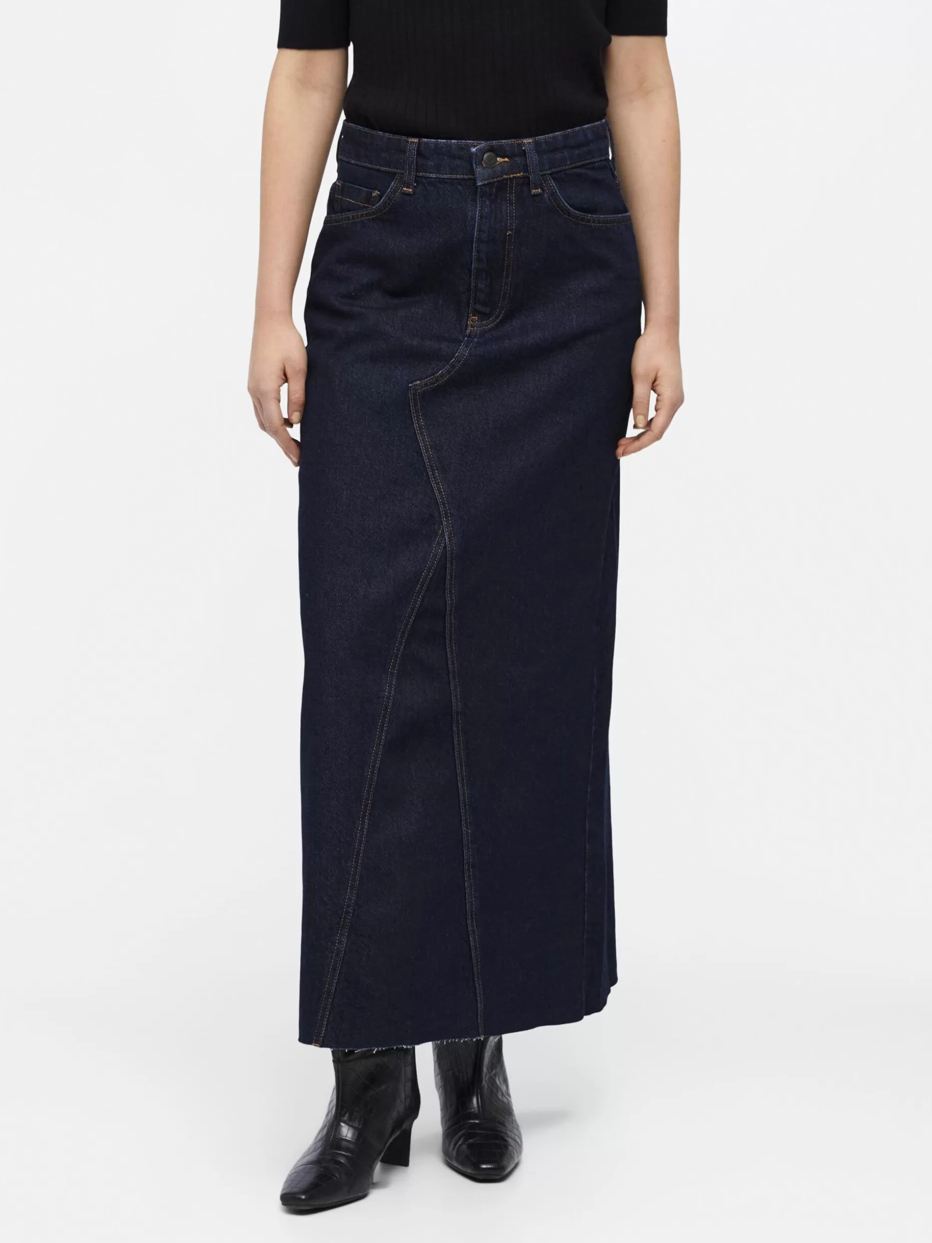 OBJECT OBJHARLOW MAXI DENIM ROK Dark Blue Denim Discount