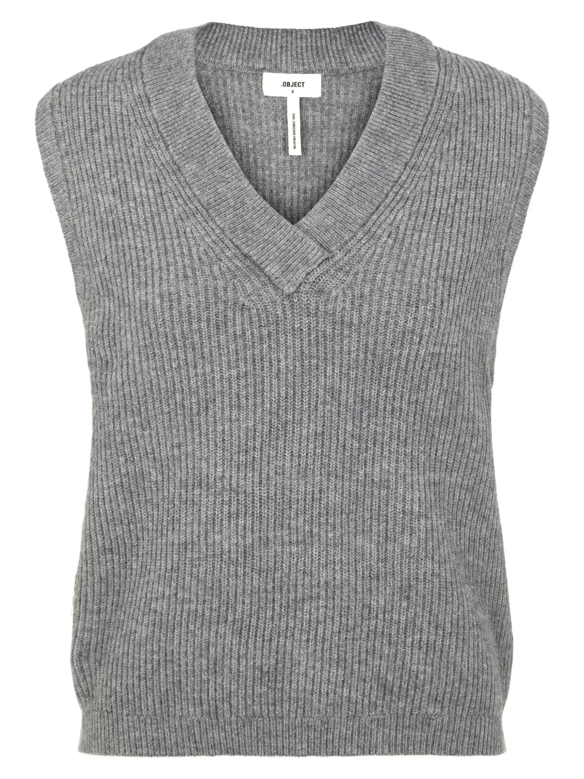 OBJECT OBJMALENA GEBREID GILET Medium Grey Melange Sale