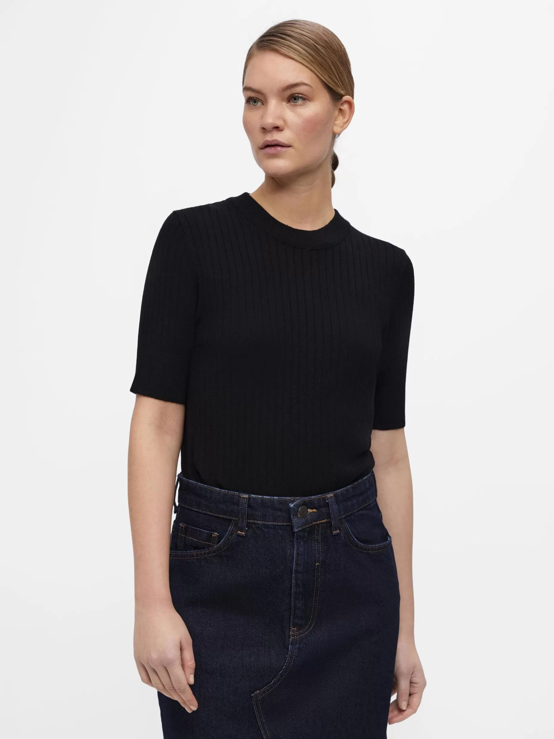 OBJECT OBJNOELLE GEBREIDE TOP Black Shop