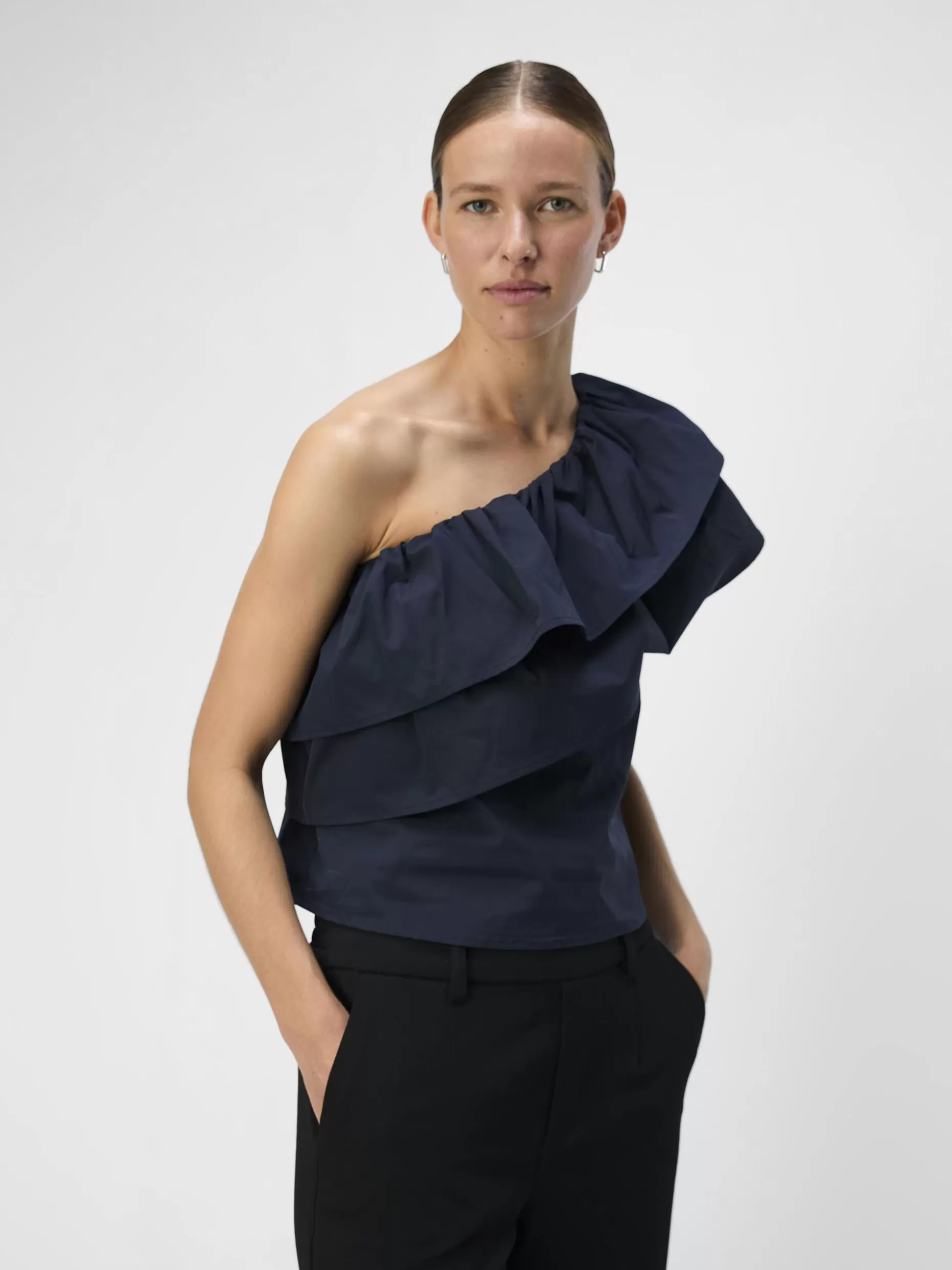 OBJECT ONE-SHOULDER TOP Sky Captain Clearance