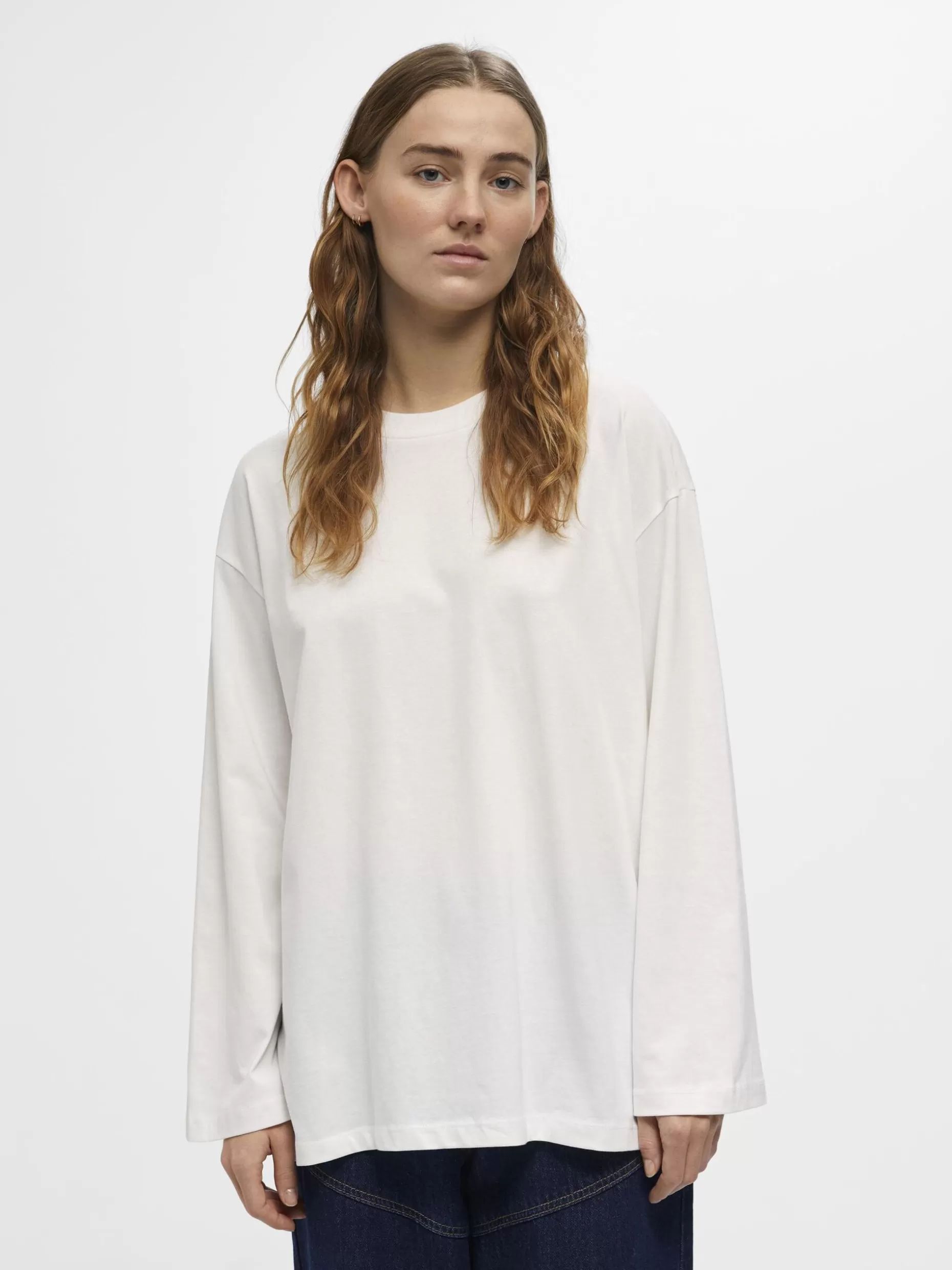 OBJECT OVERSIZED T-SHIRT MET LANGE MOUWEN Cloud Dancer Flash Sale