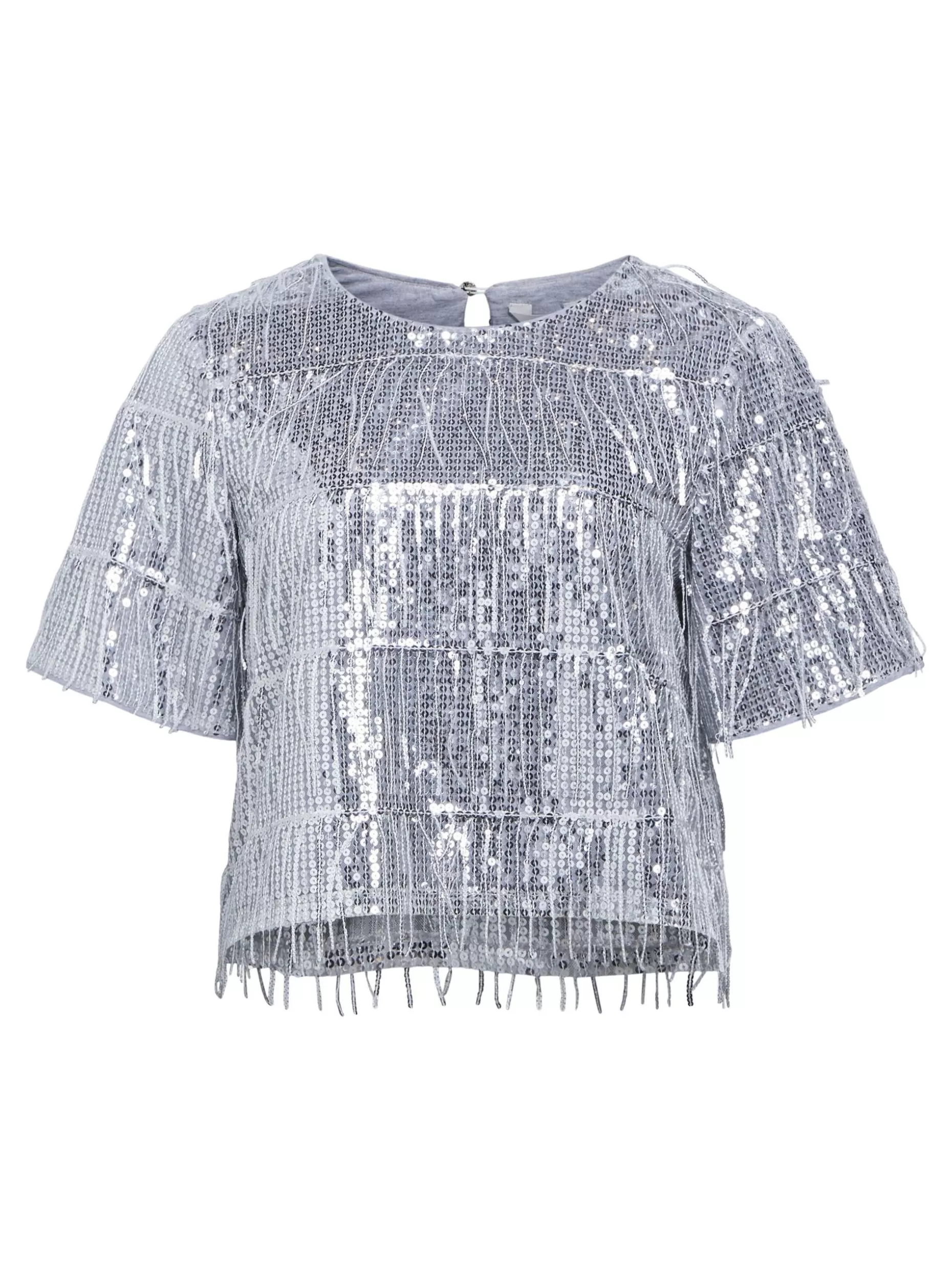 OBJECT PAILLETTEN TOP Silver New