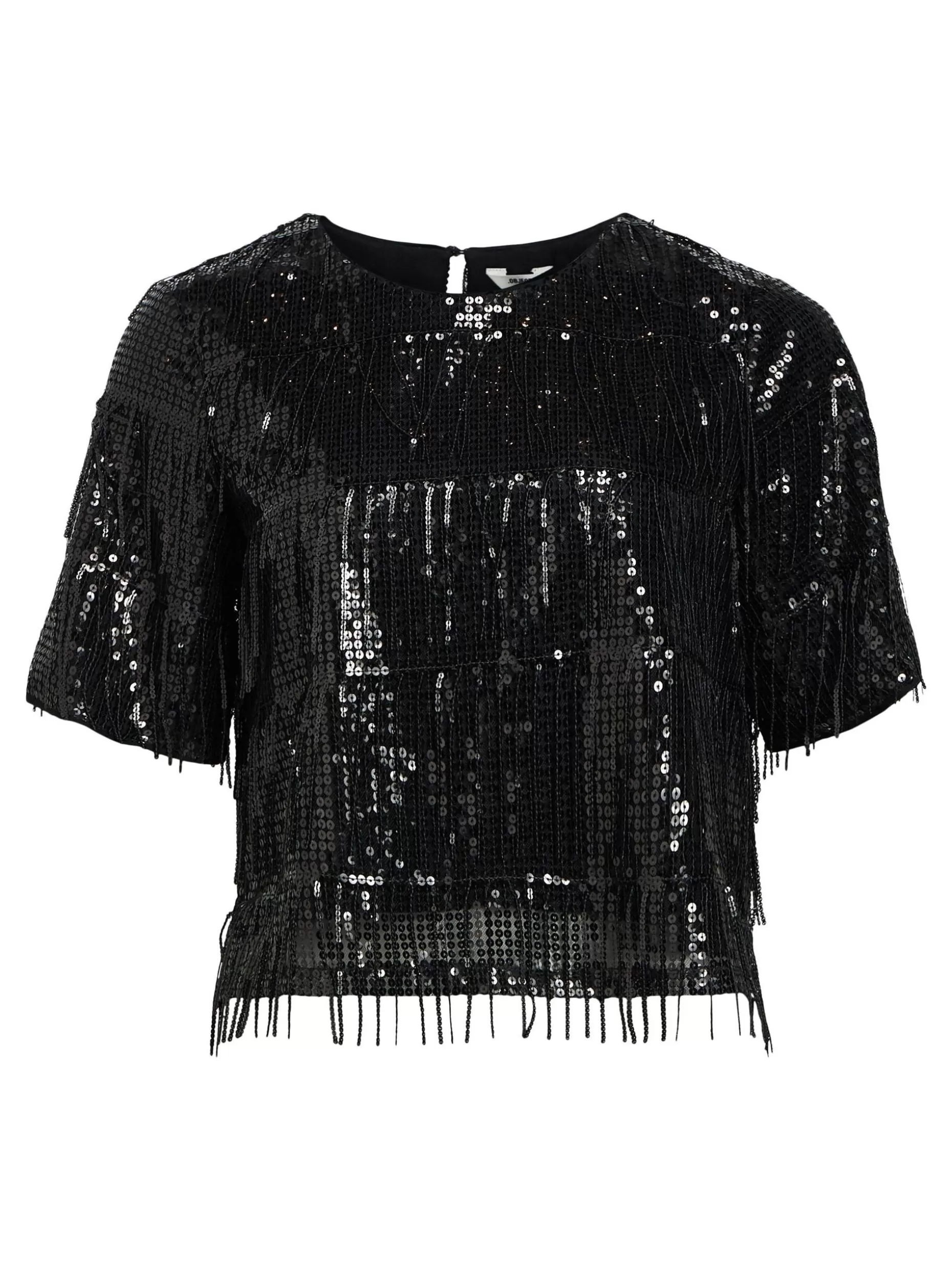 OBJECT PAILLETTEN TOP Black Store