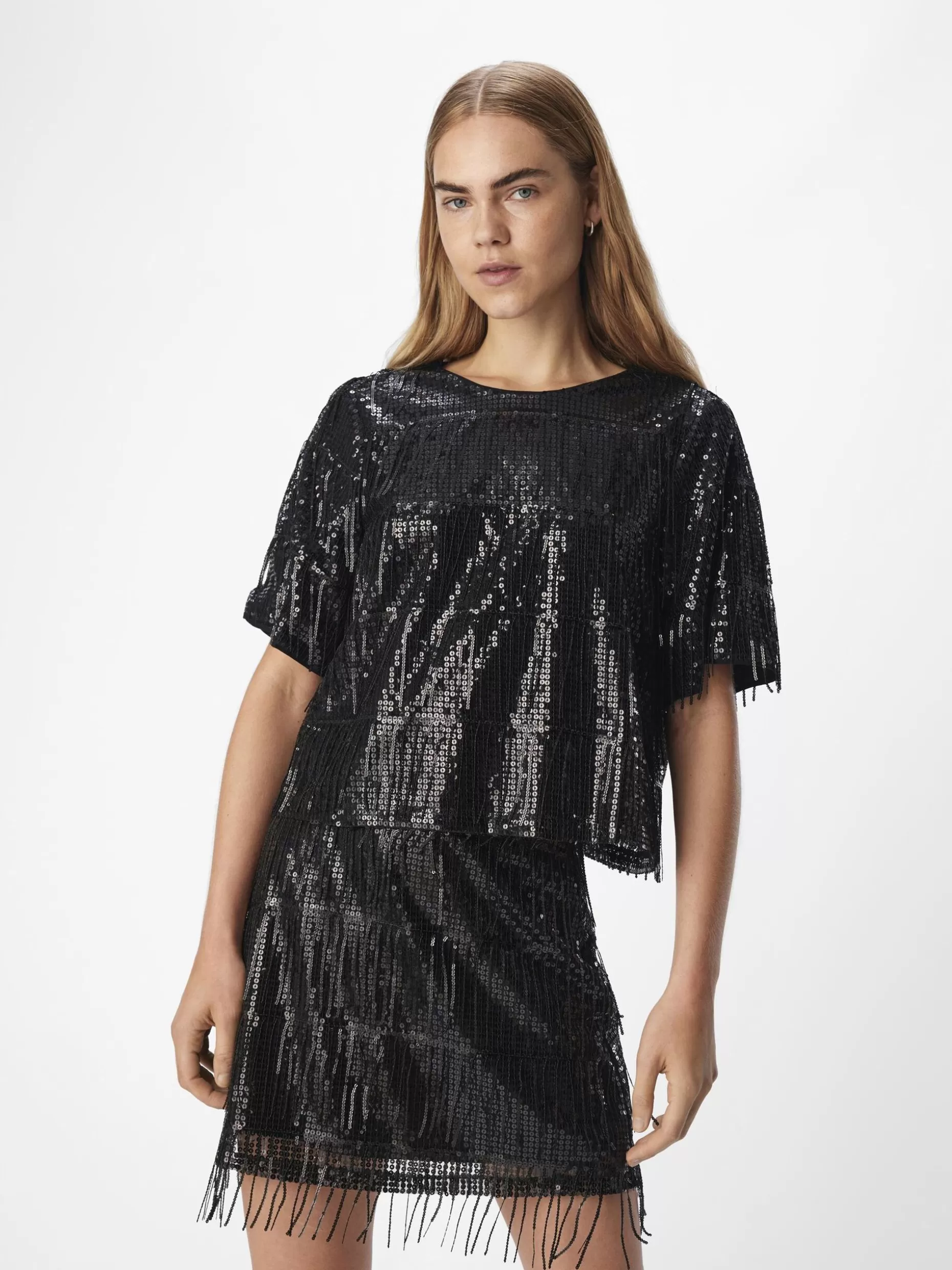 OBJECT PAILLETTEN TOP Black Store