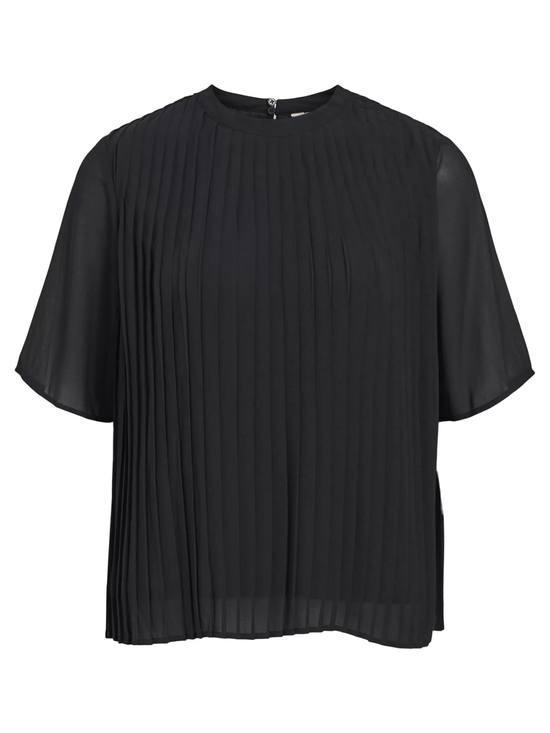 OBJECT PLISSÉ-PLOOIEN TOP Black Fashion